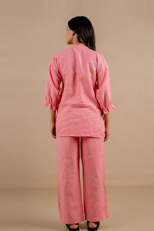 Emma-Linen-Shirt-with-Patch-Pocket-Flamingo-Pink-
