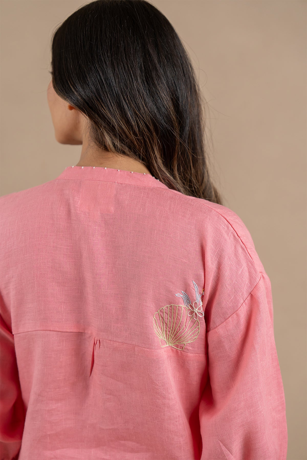 Emma-Linen-Shirt-with-Patch-Pocket-Flamingo-Pink-