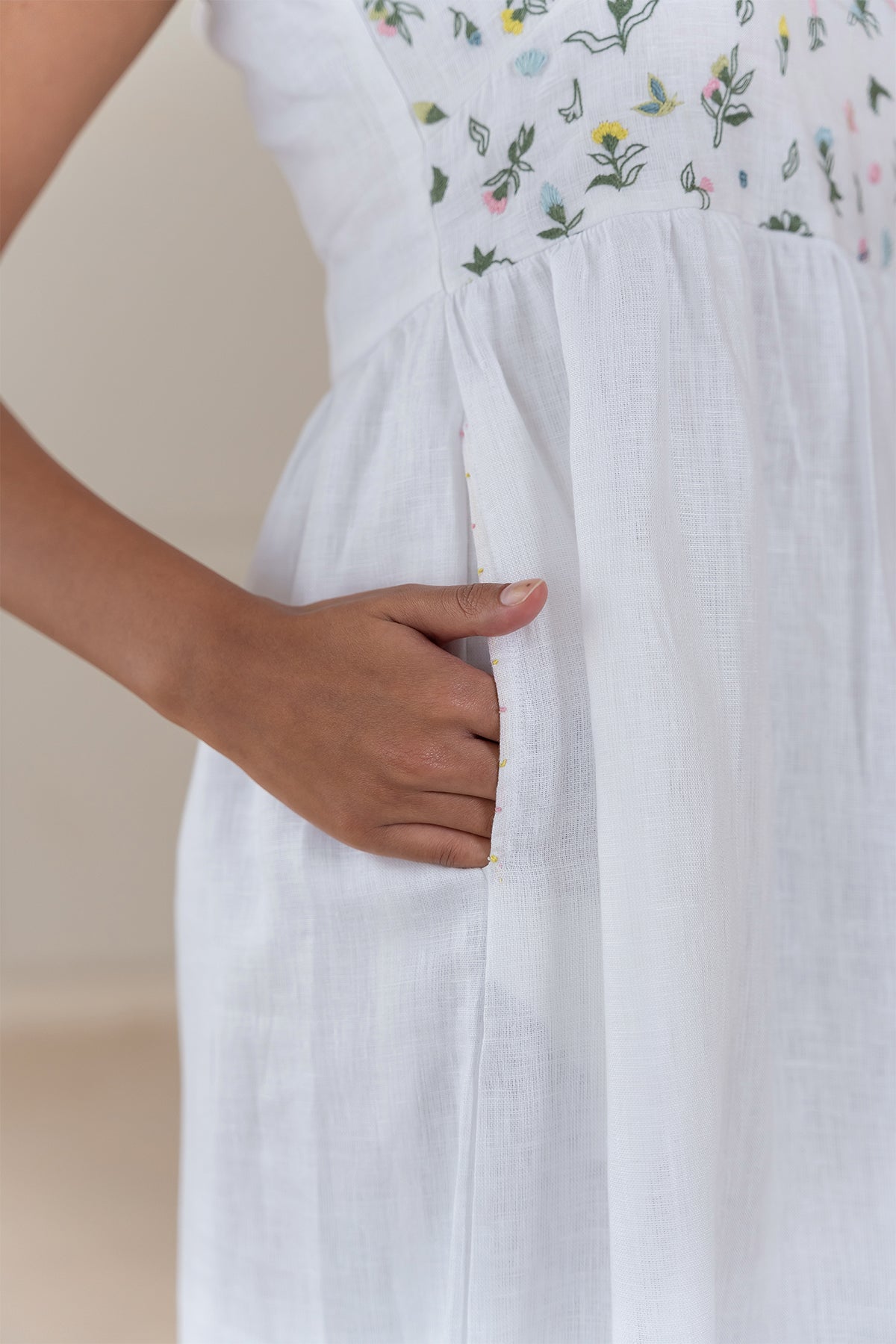 Florence Prairie Slip Dress- White