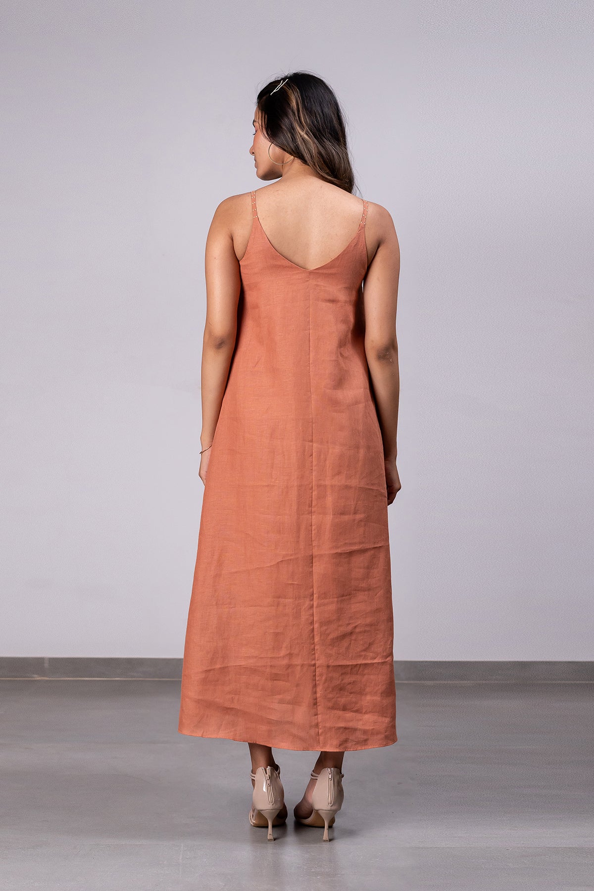 Felicia Linen Handkerchief Dress With Pockets – Sand Brown
