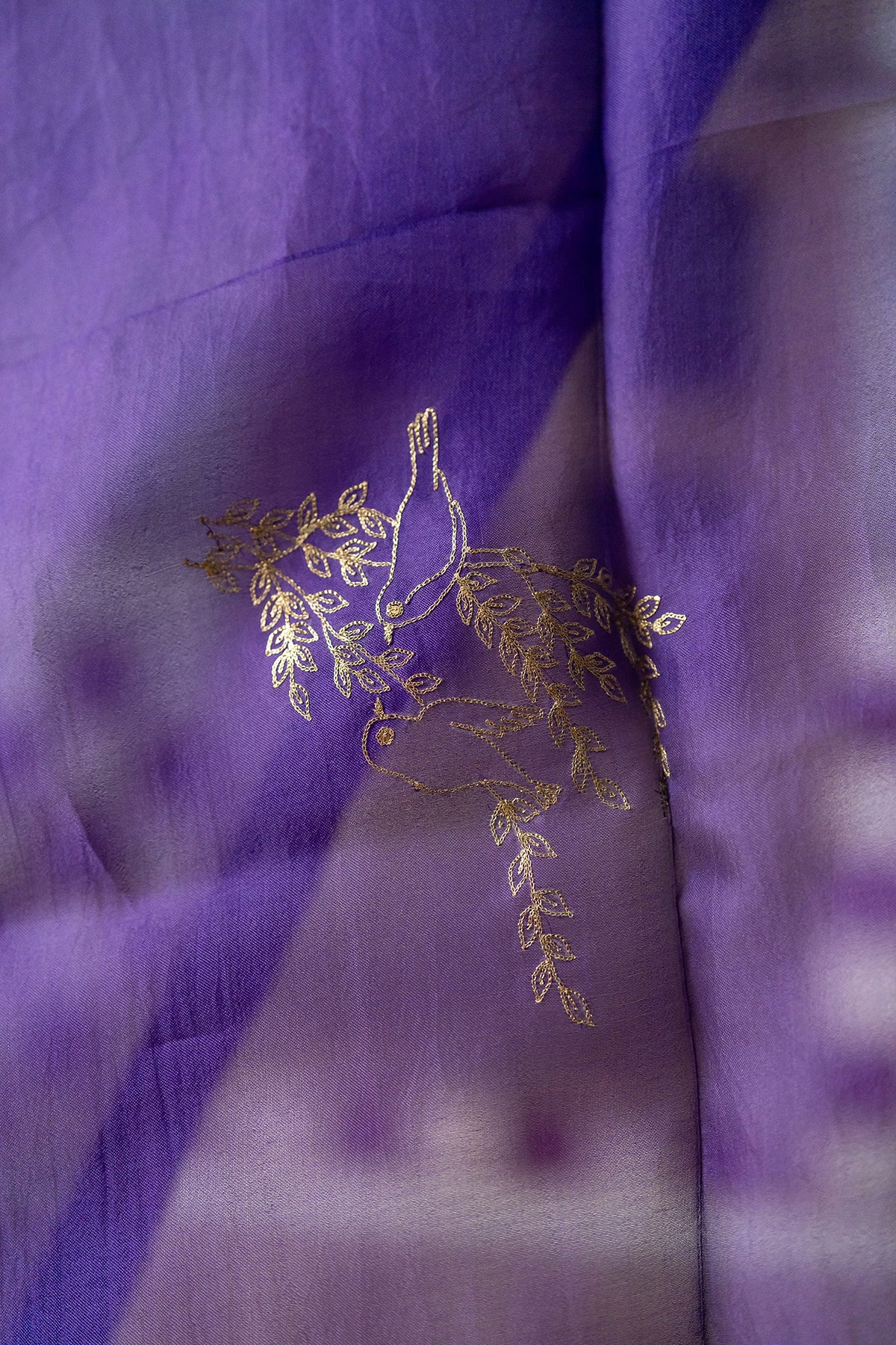 Gauraiya Silk Organza Dupatta- Purple