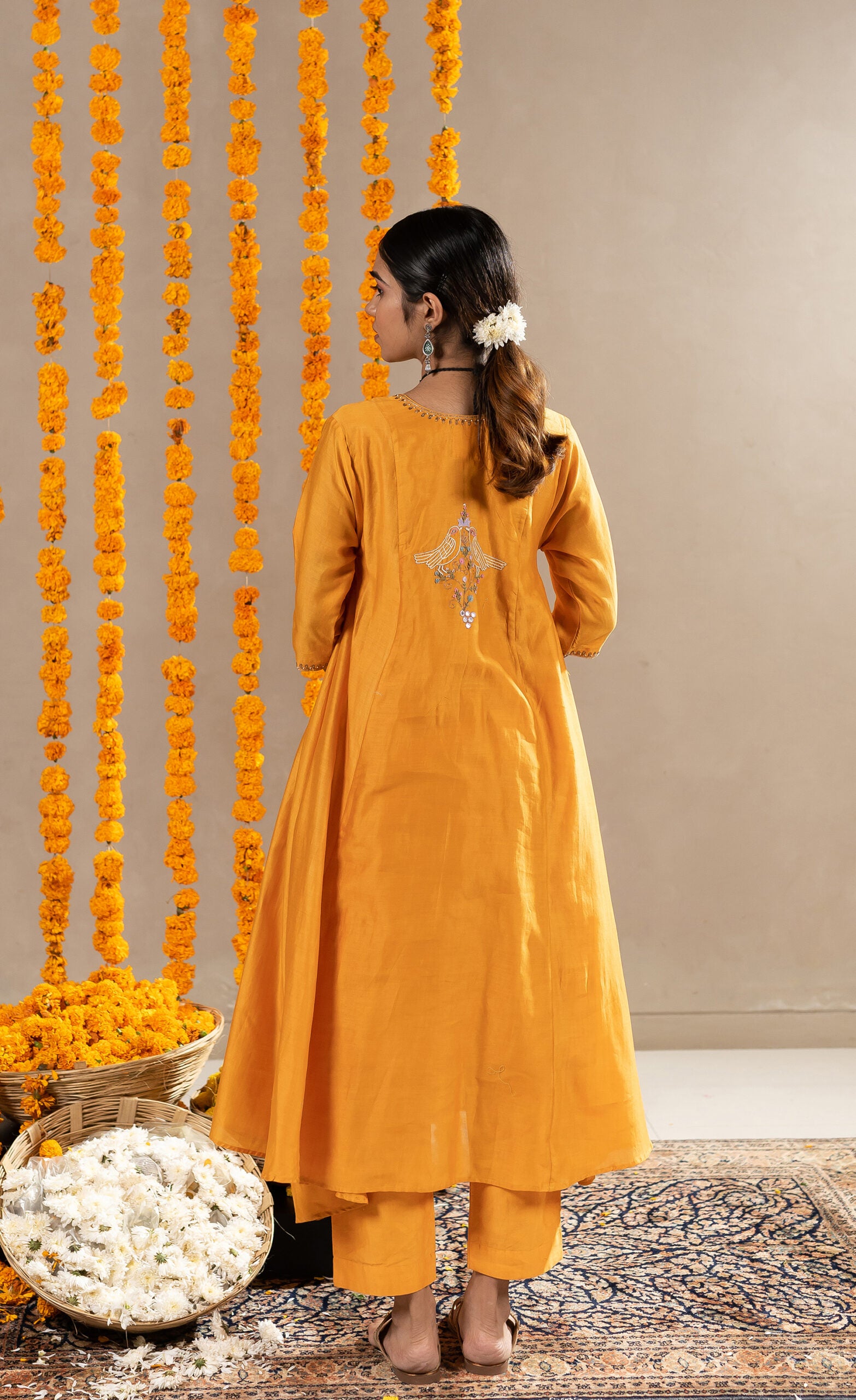 Gulchandani-Kurta-With-Pants-Mustard-Orange-