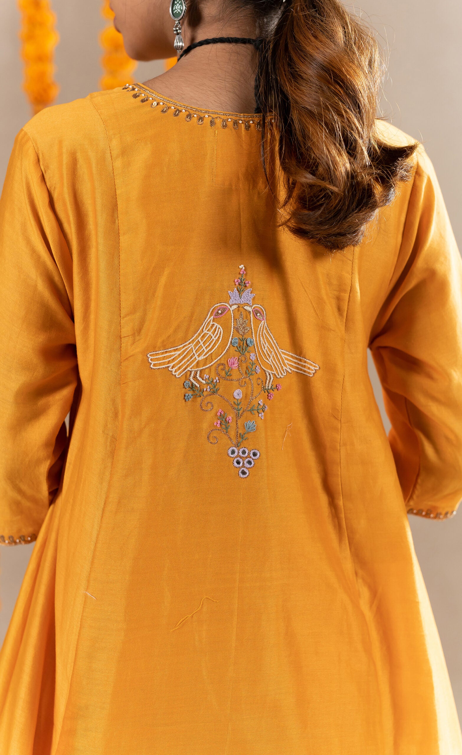 Gulchandani-Kurta-With-Pants-Mustard-Orange-