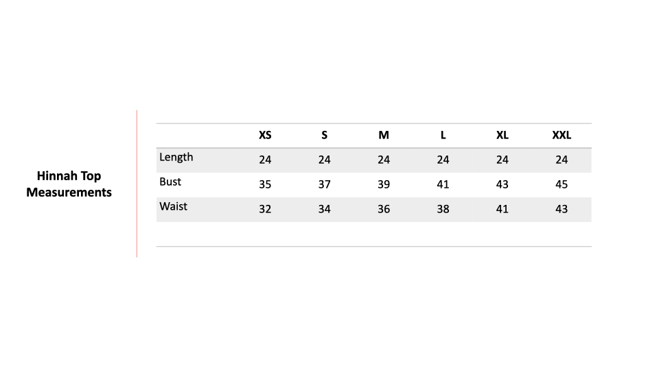 Size Chart 1