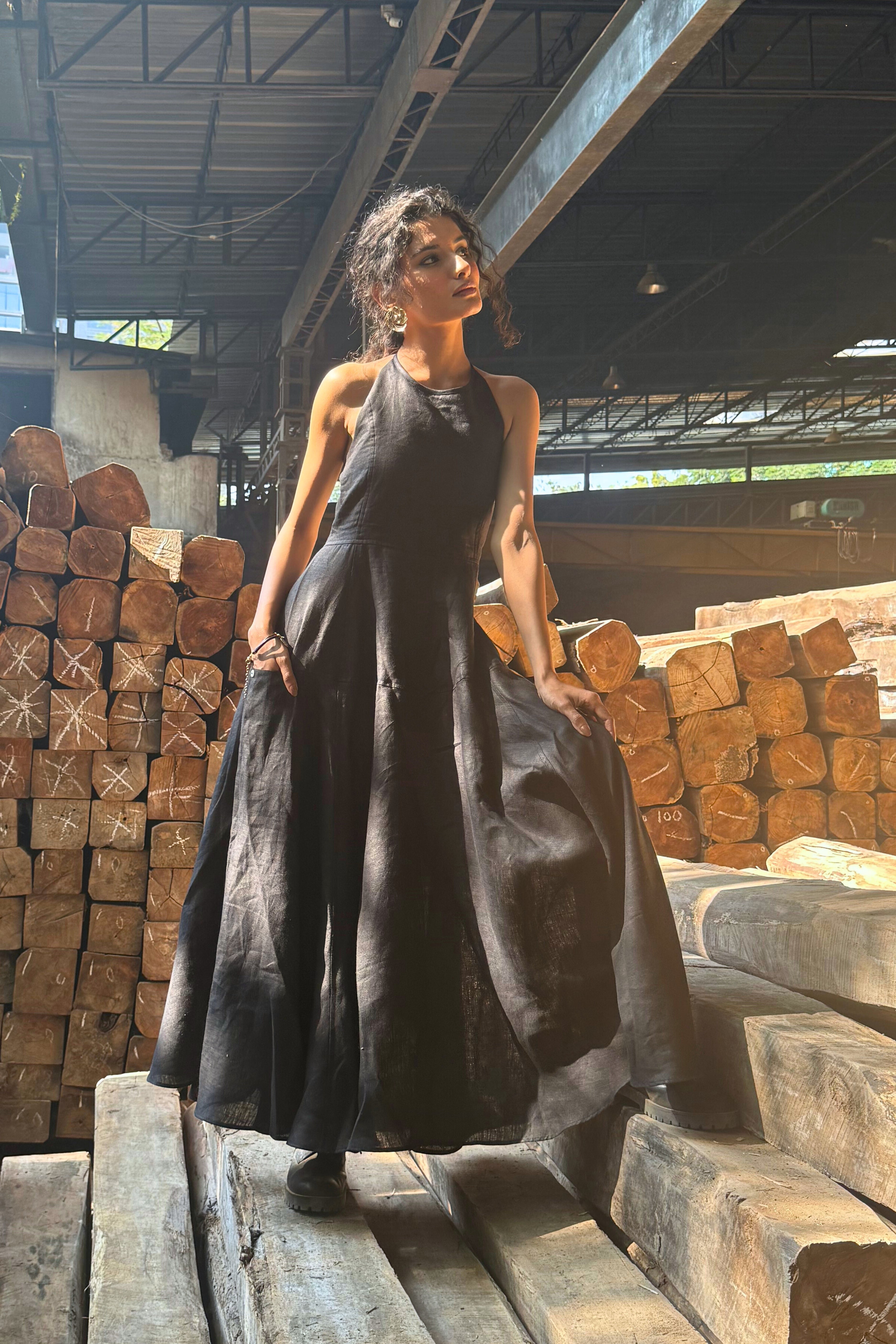 Linen Halter neck dress