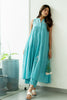 Humming Bird Chanderi Silk Kurta and Pant Set- Caribbean Blue