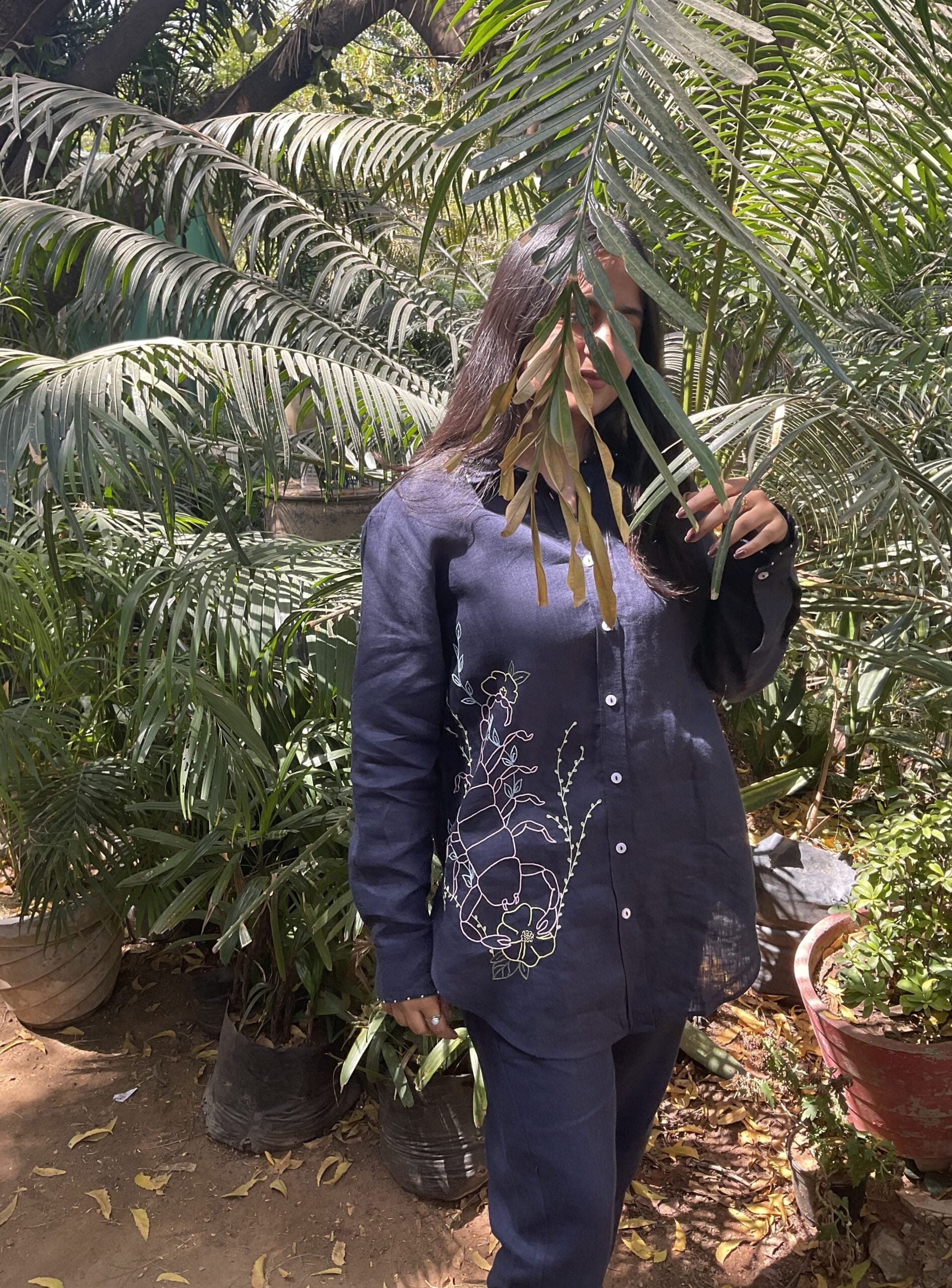 Scorpio Linen Shirt - Navy Blue