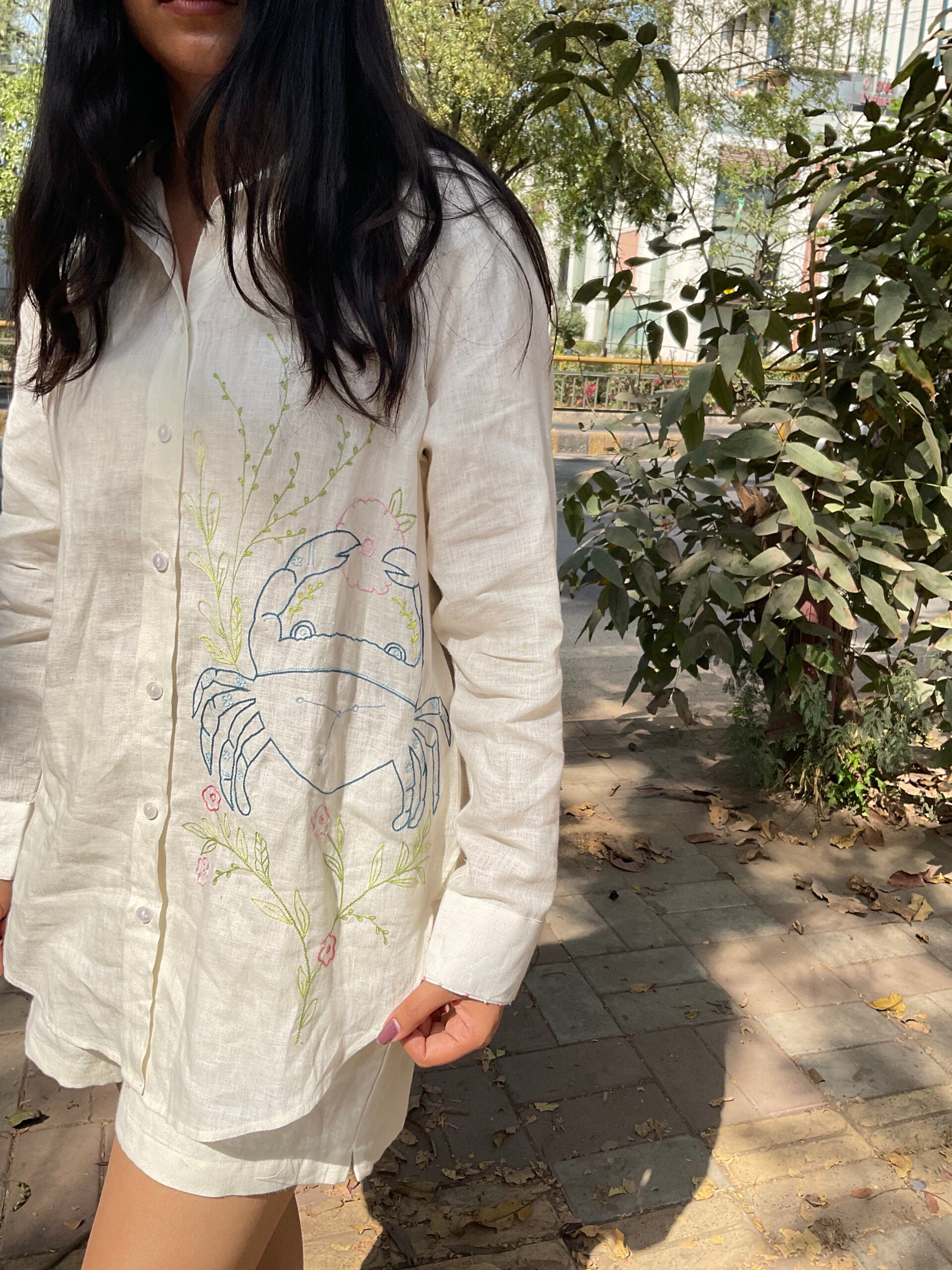 Cancer Linen Shirt - Off white