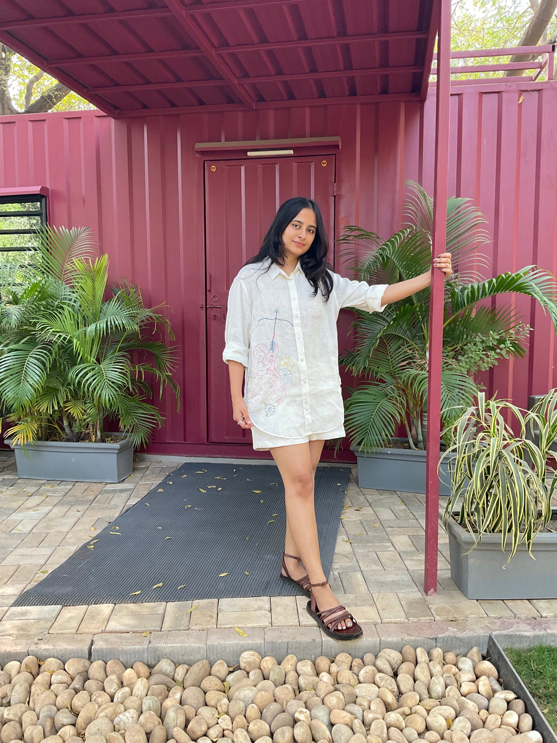 Sagittarius Linen Shirt - Off white