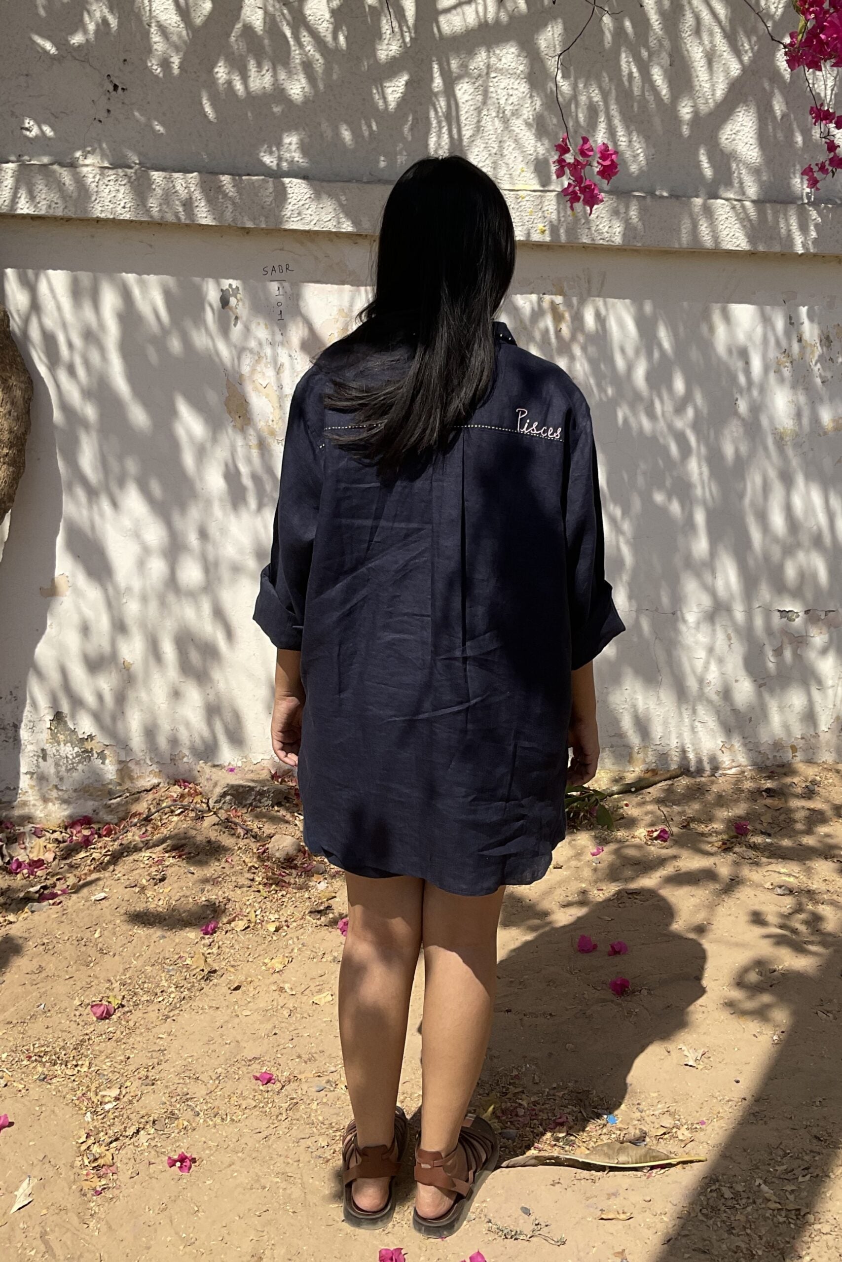 Pisces Linen Shirt - Navy Blue