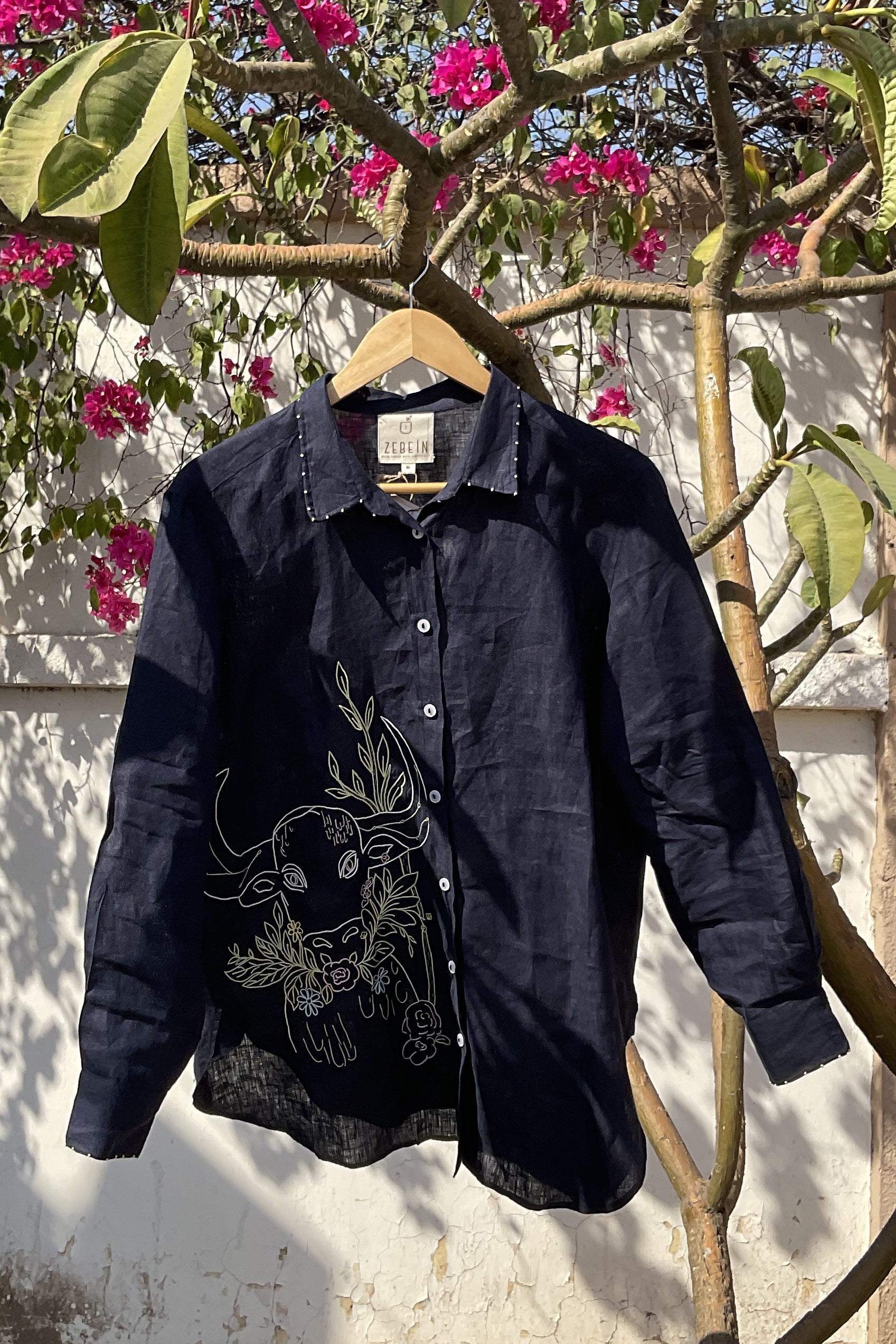 Taurus Linen Shirt - Navy Blue