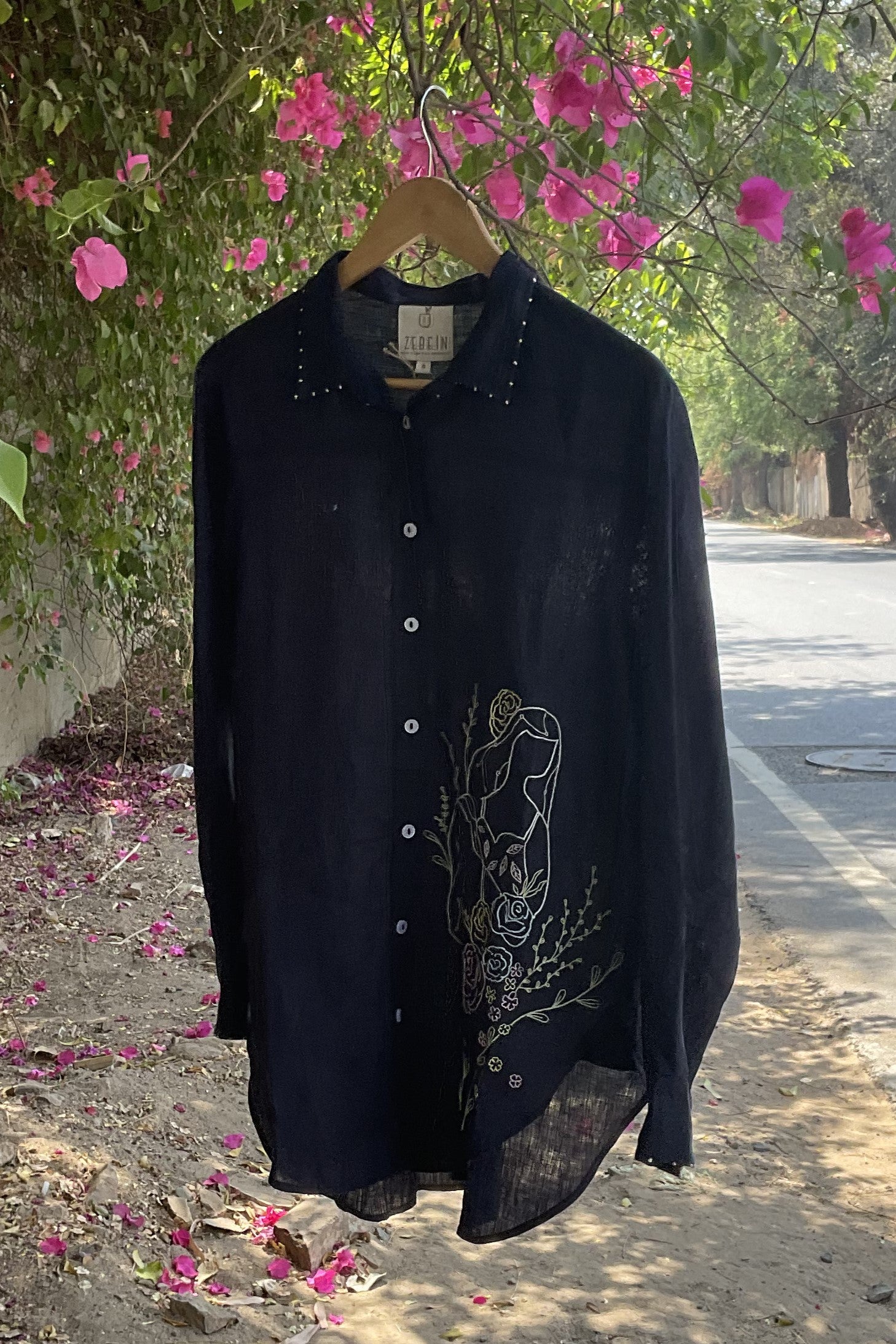 Gemini Linen Shirt - Navy Blue
