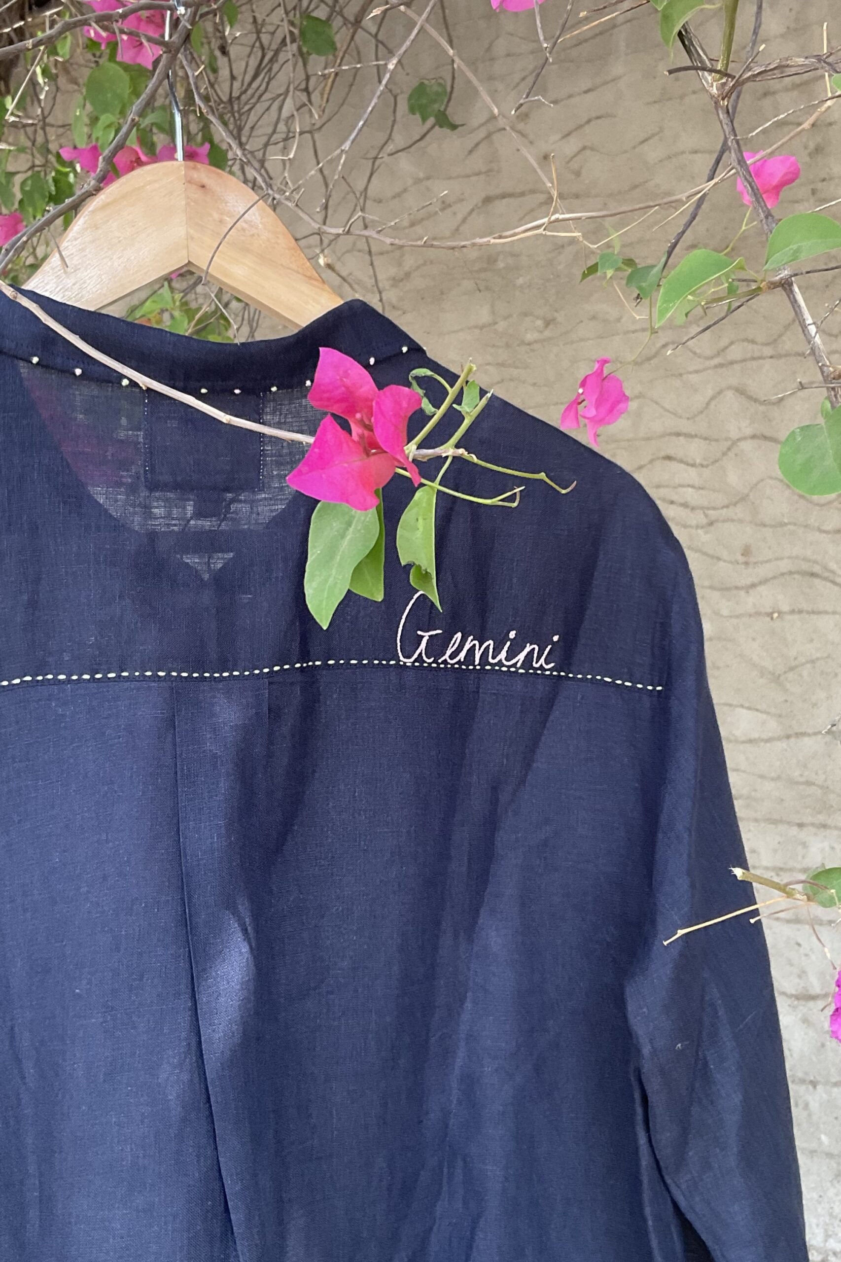 Gemini Linen Shirt - Navy Blue