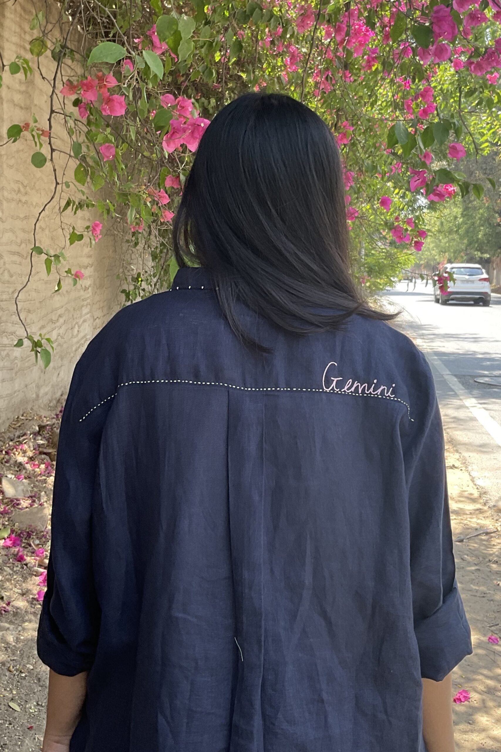 Gemini Linen Shirt - Navy Blue