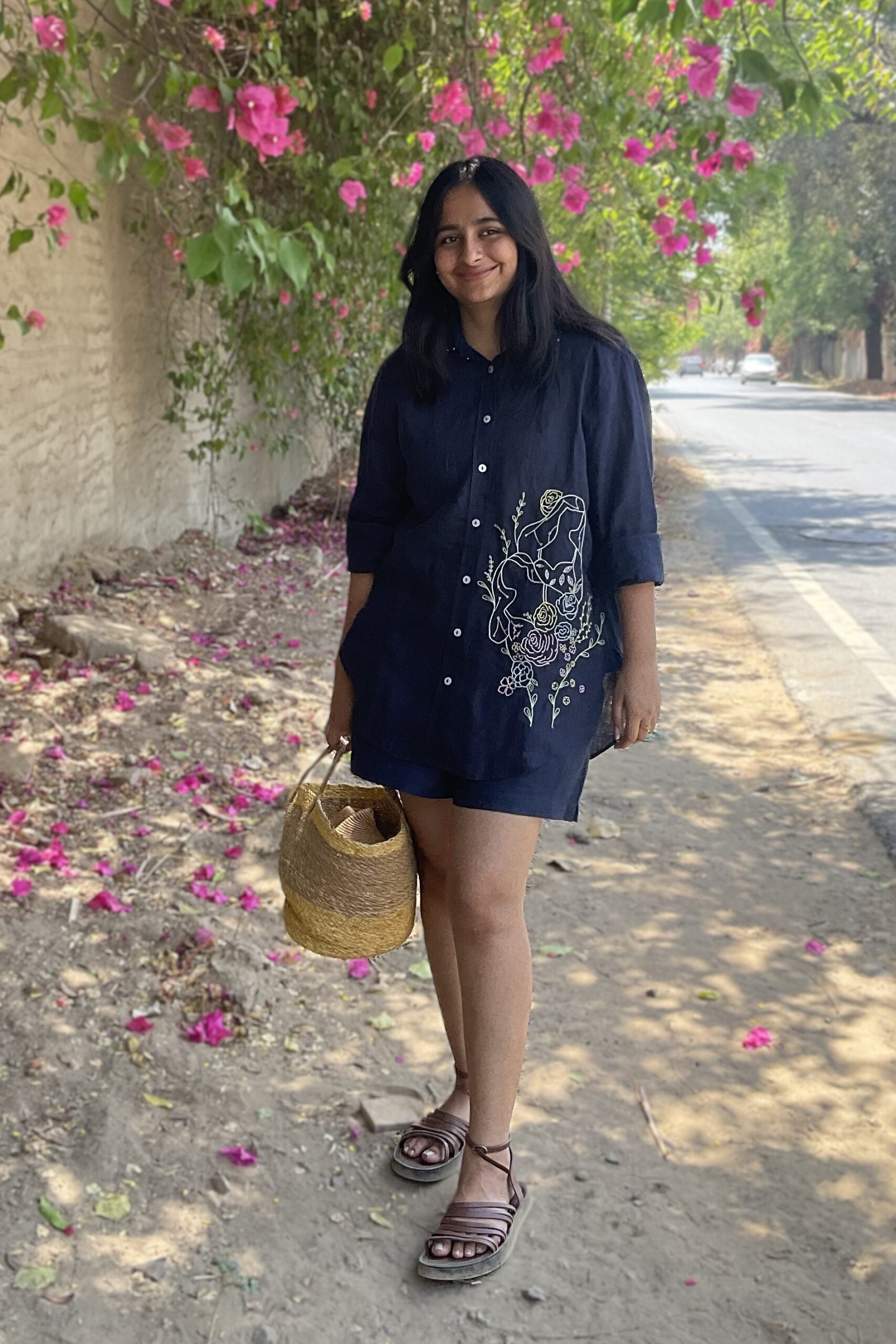 Gemini Linen Shirt - Navy Blue