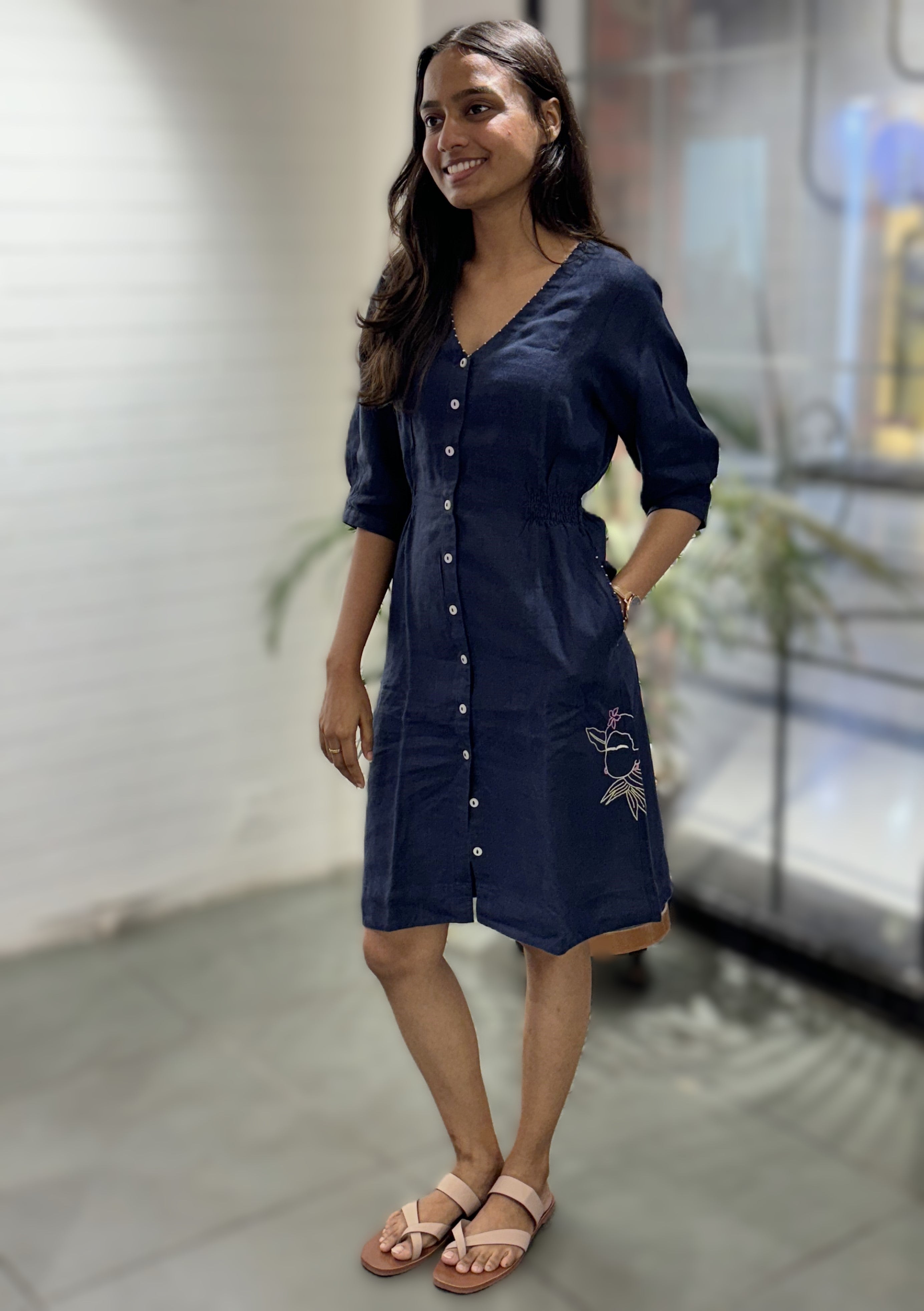 Linen Manjari Dress