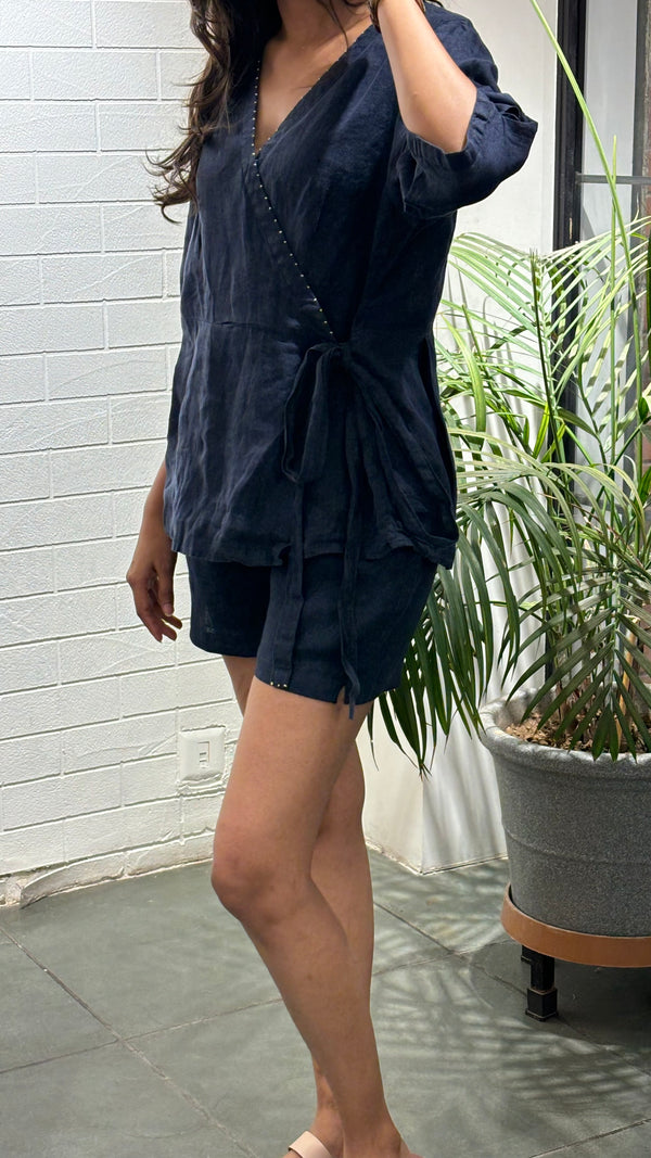 Linen Hannah Wrap Top