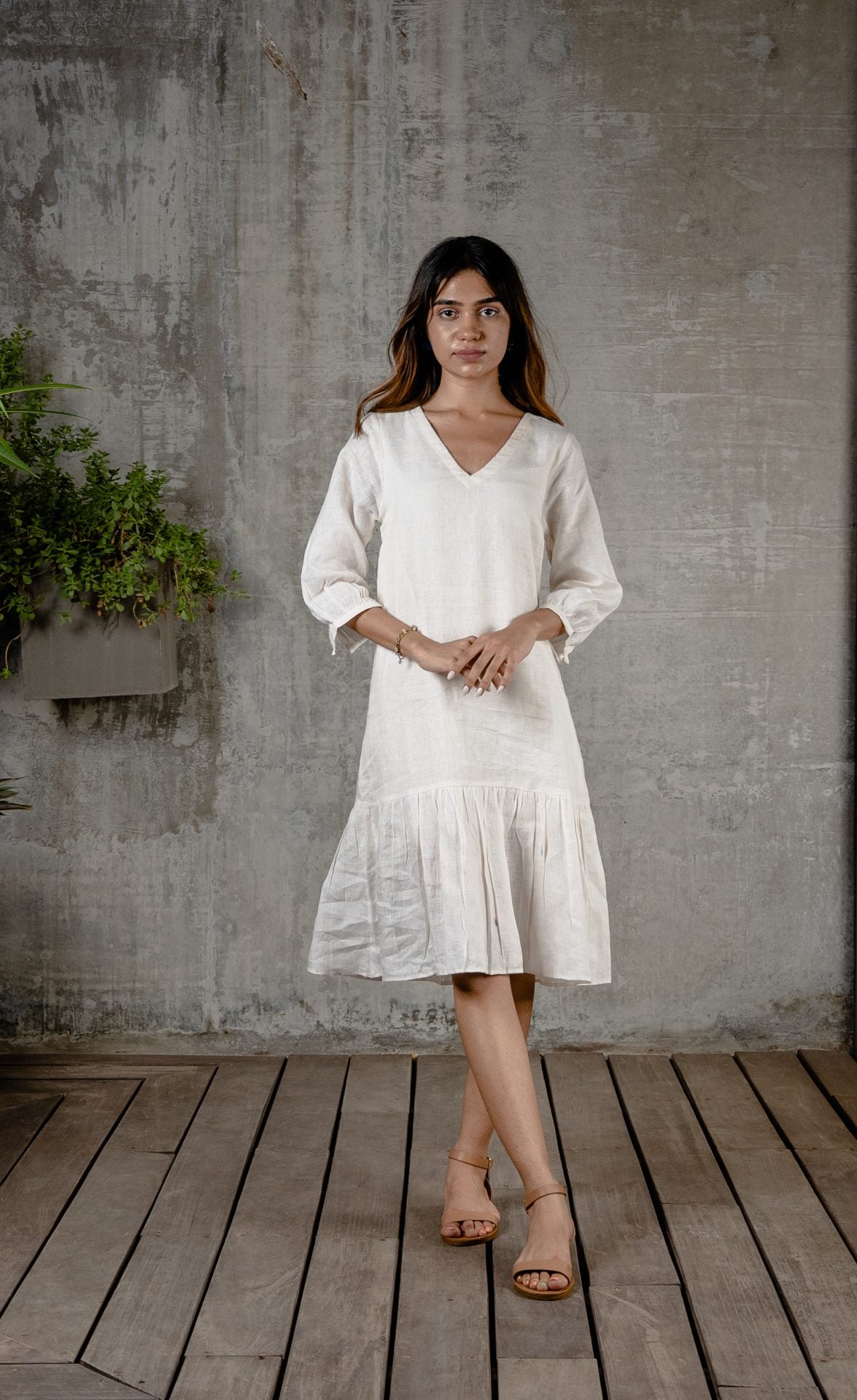 Ivy midi dress - White