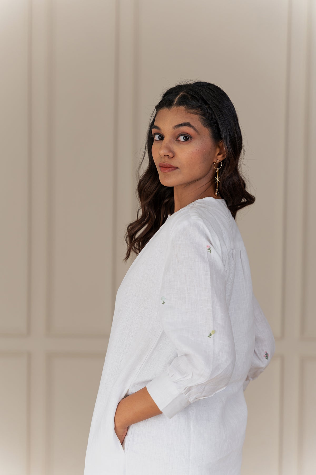 JULIETTE LINEN DRESS - White