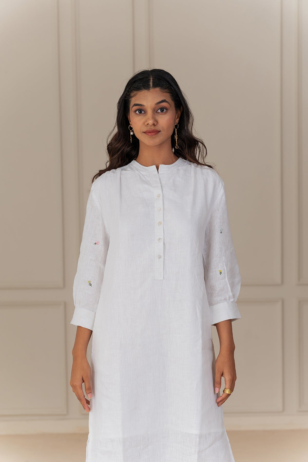 JULIETTE LINEN DRESS - White