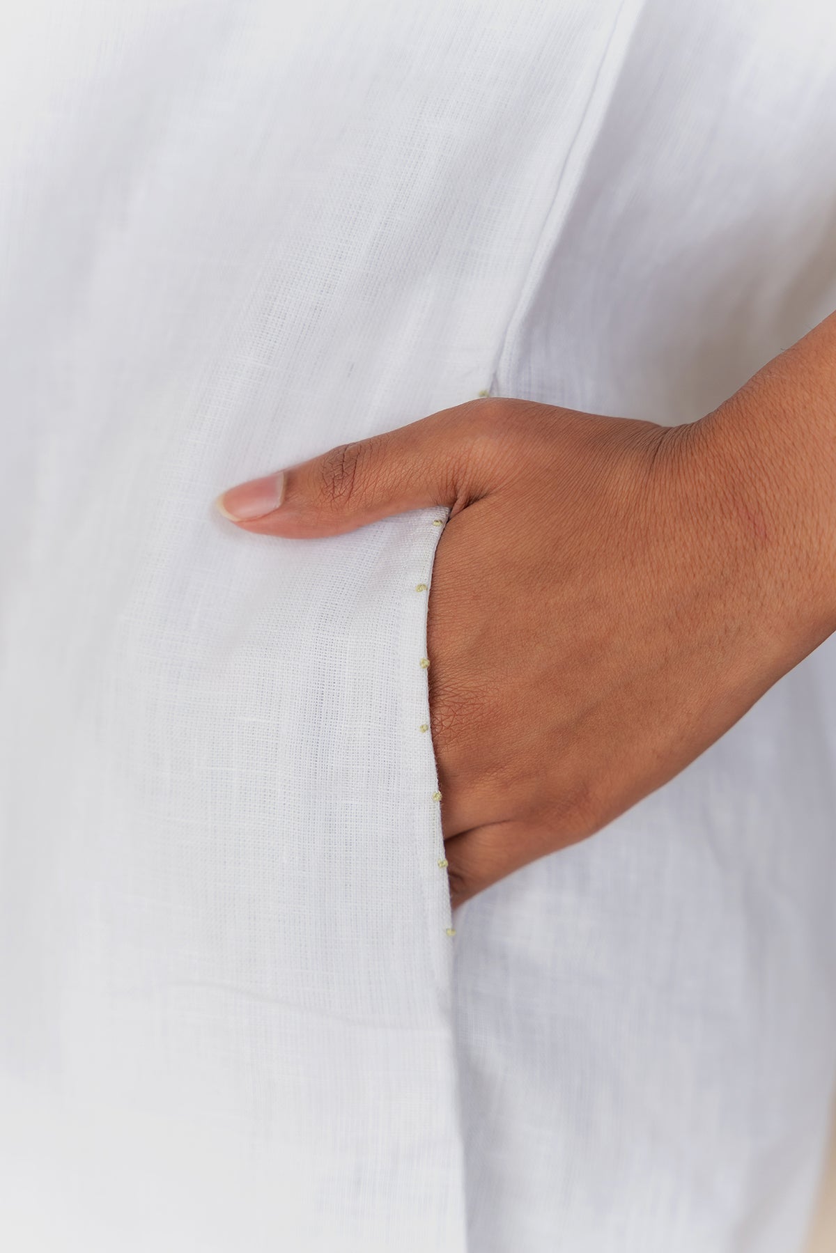 JULIETTE LINEN DRESS - White