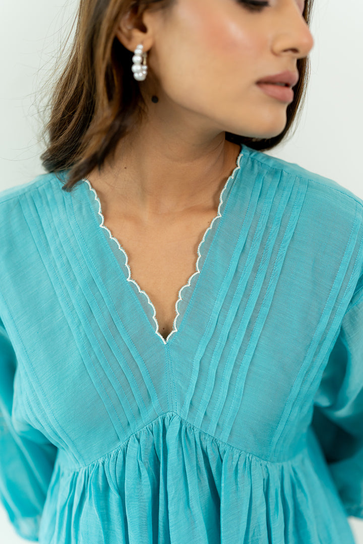 Juhi-Chanderi-Dress-Caribbean-Blue-