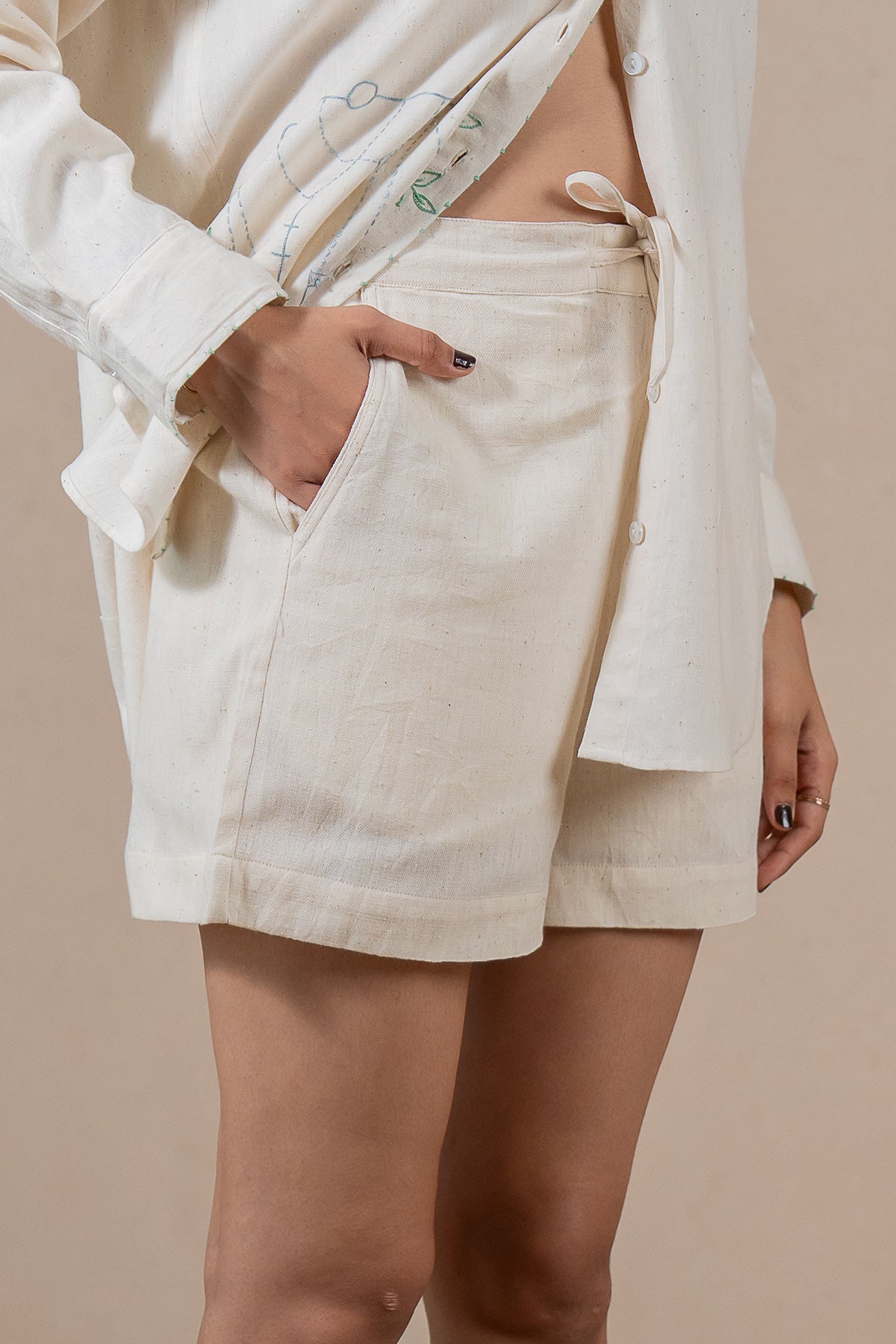 Kala Cotton Shorts - Off-white