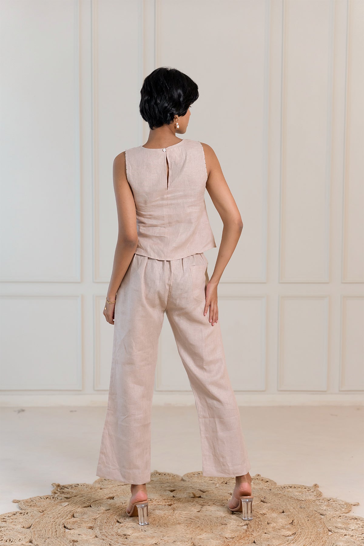 KYLIE LINEN TOP - Beige