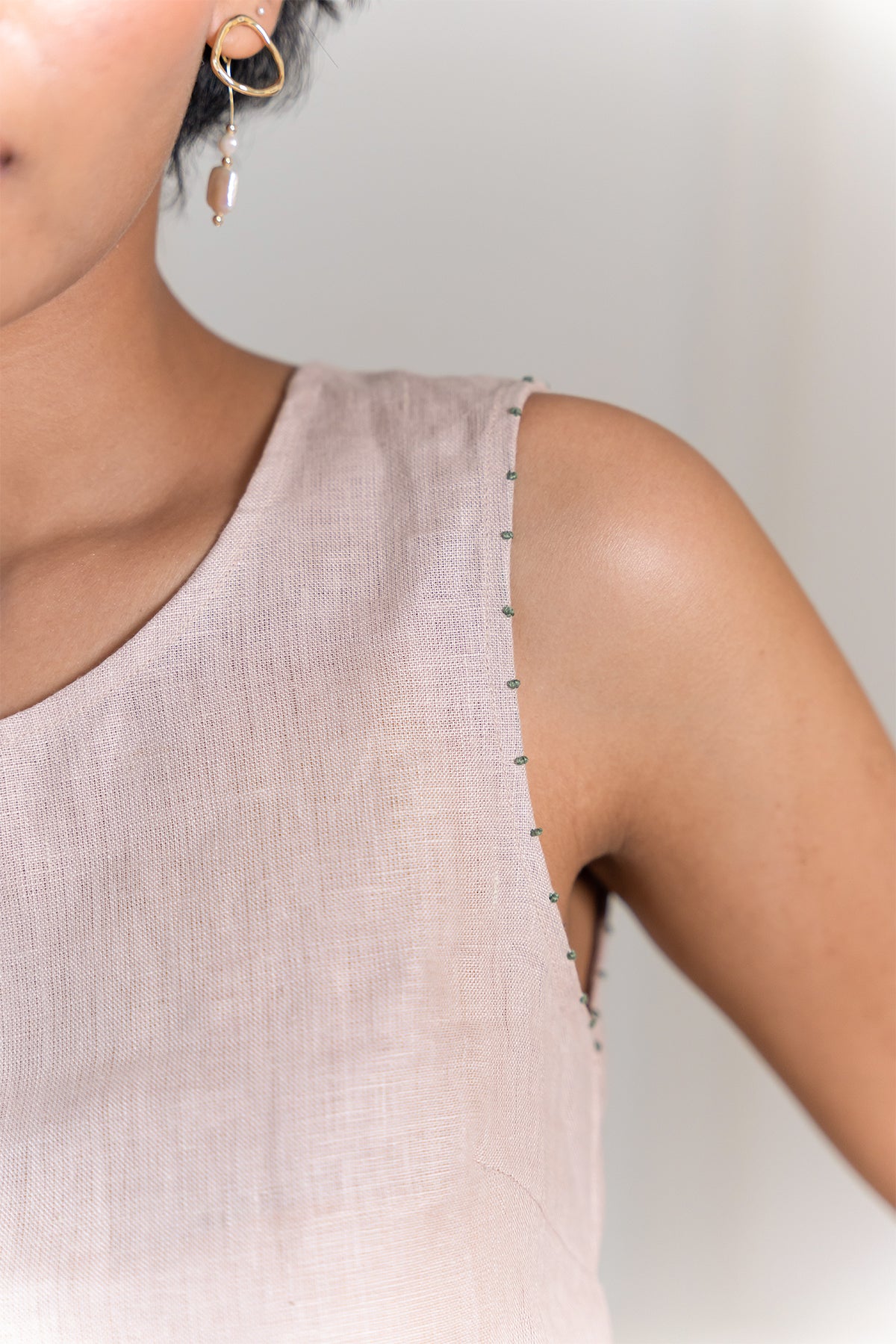 KYLIE LINEN TOP - Beige