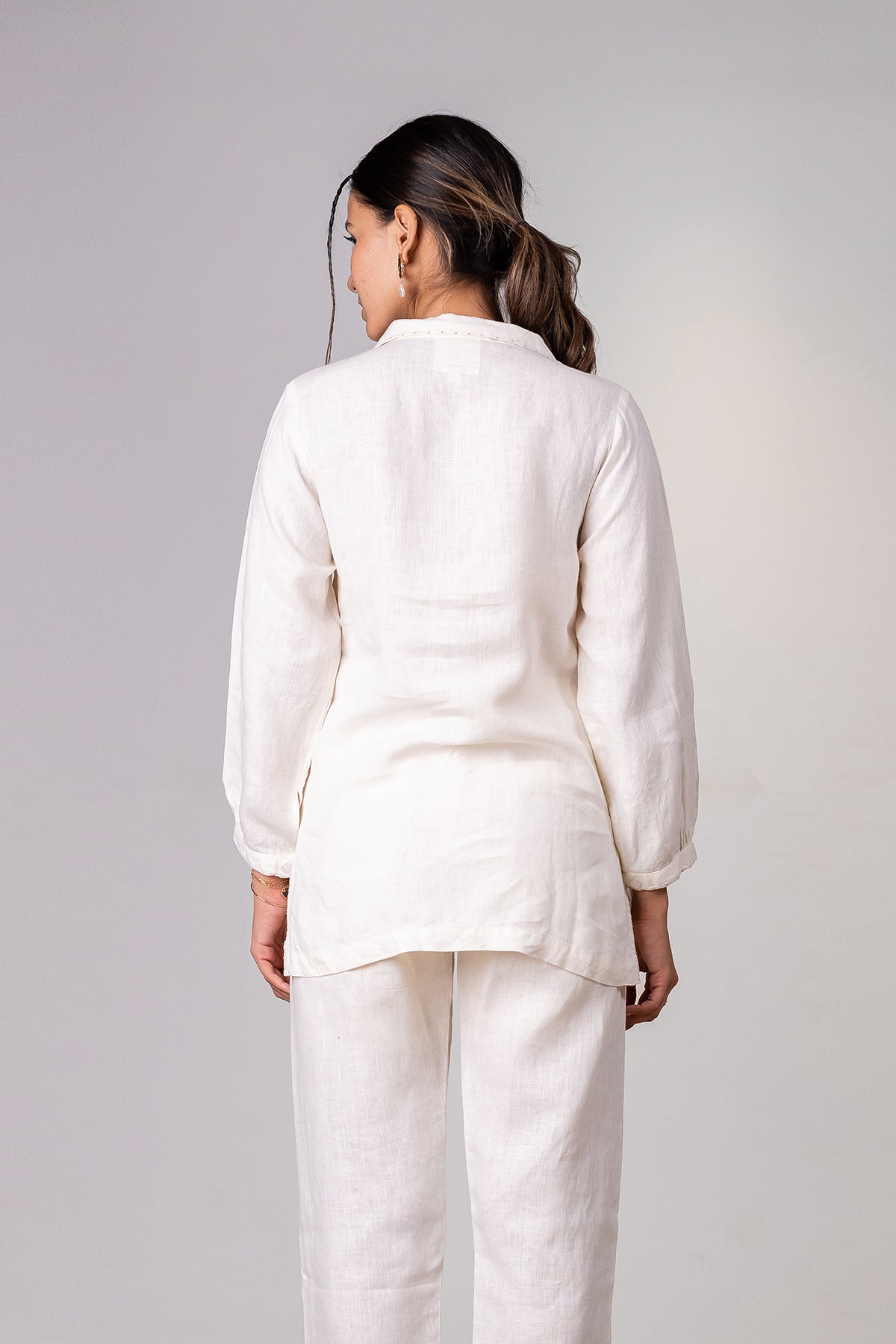 Kahlo Linen Shirt - Off white
