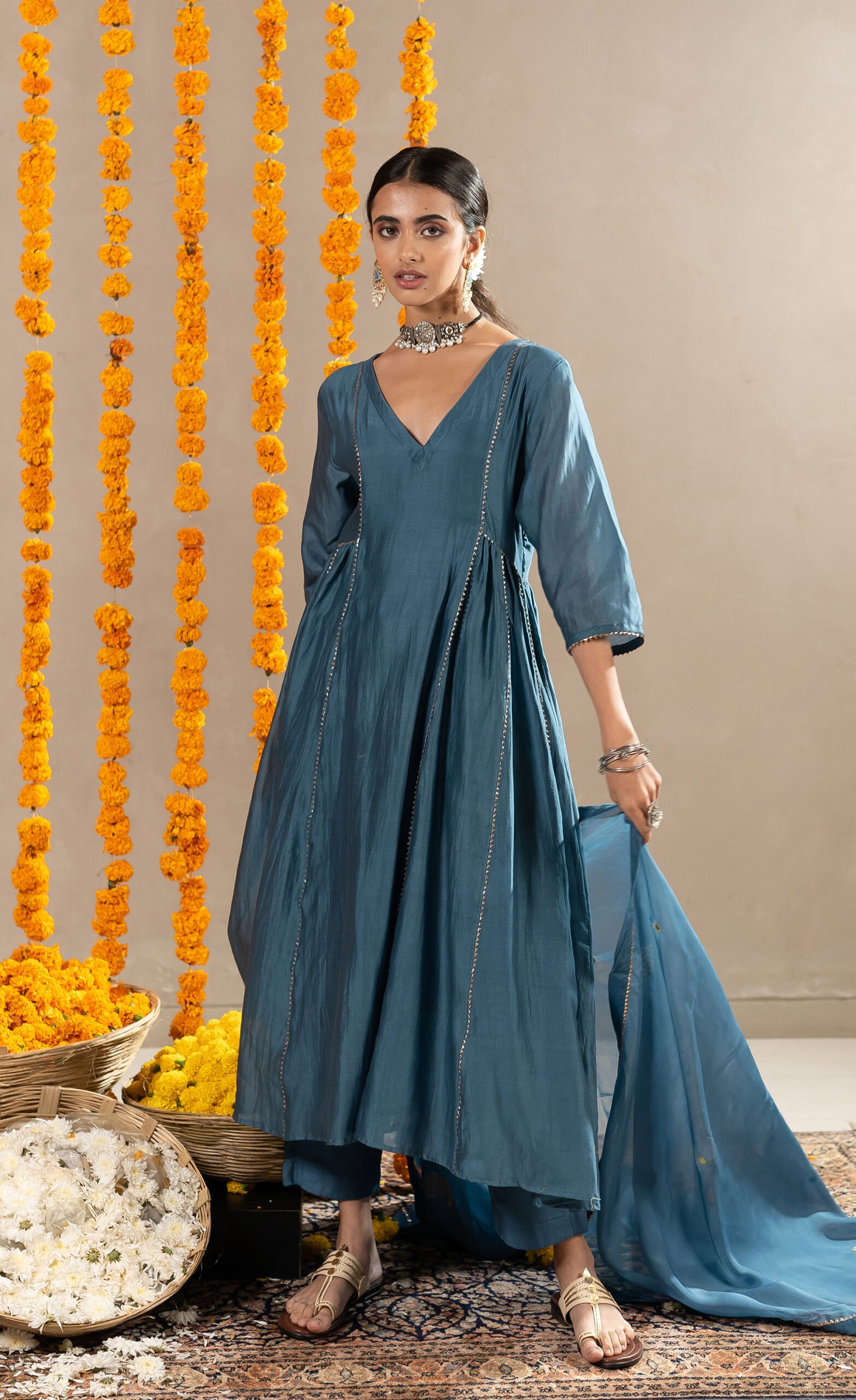 Kajri-Side-Kali-Kurta-With-Pants-Aegean-Blue-