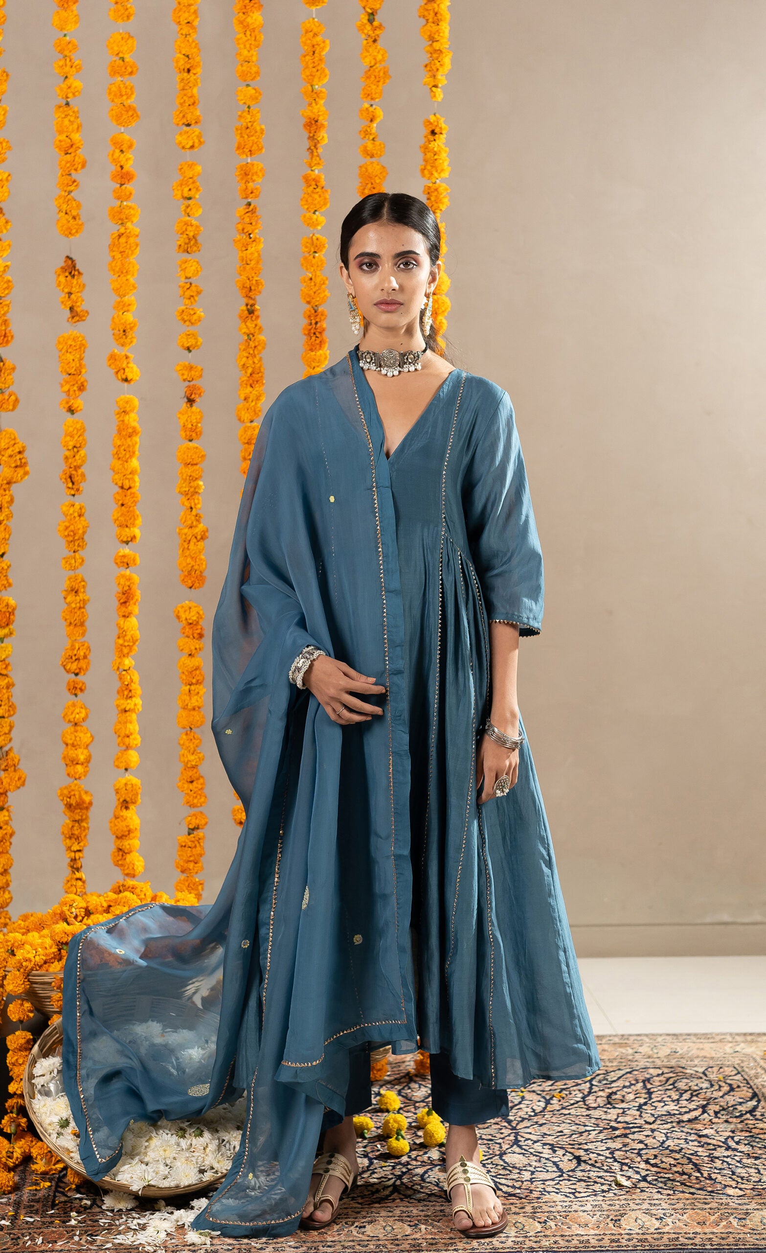 Kajri-Side-Kali-Kurta-With-Pants-Aegean-Blue-