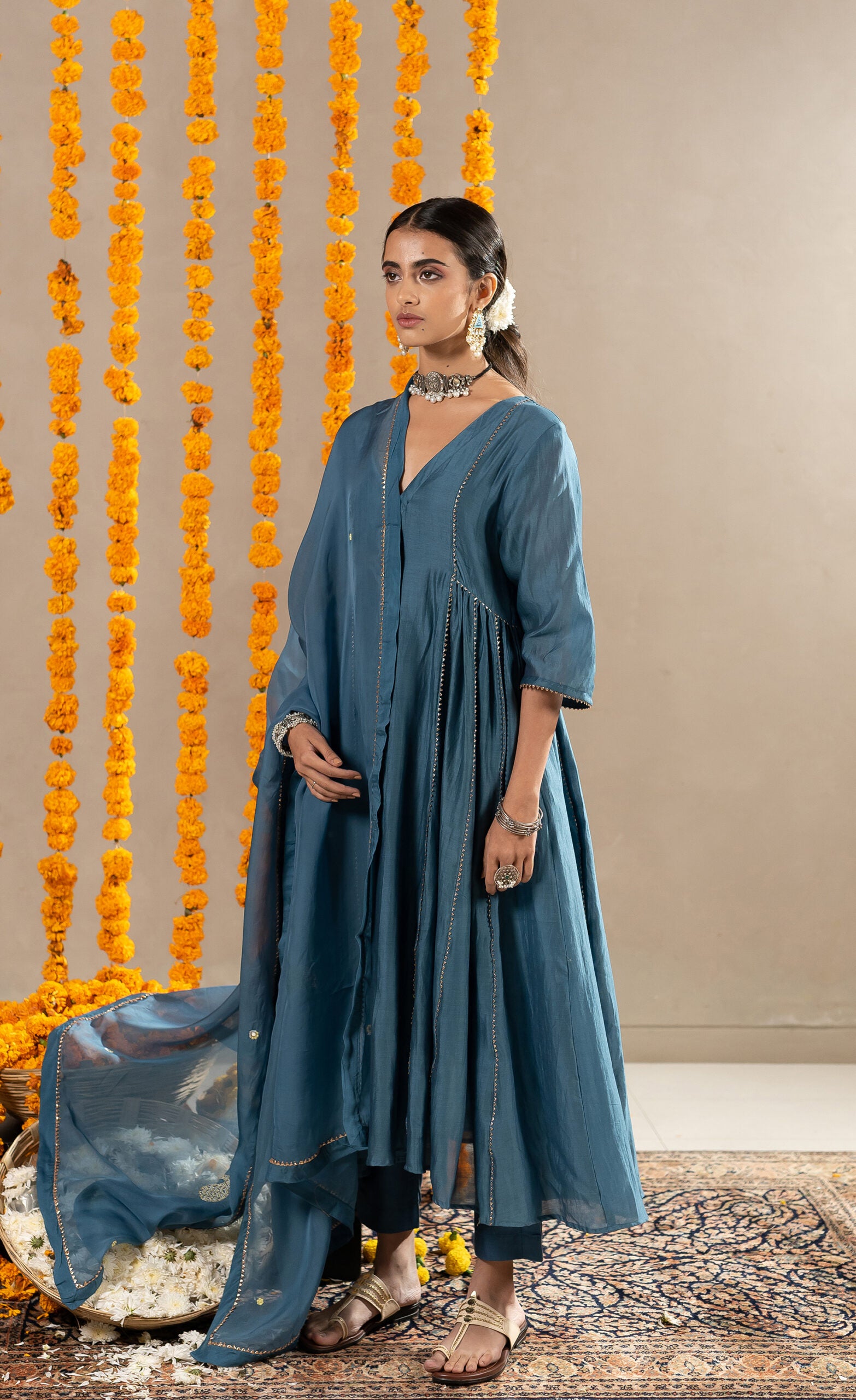 Kajri-Side-Kali-Kurta-With-Pants-Aegean-Blue-