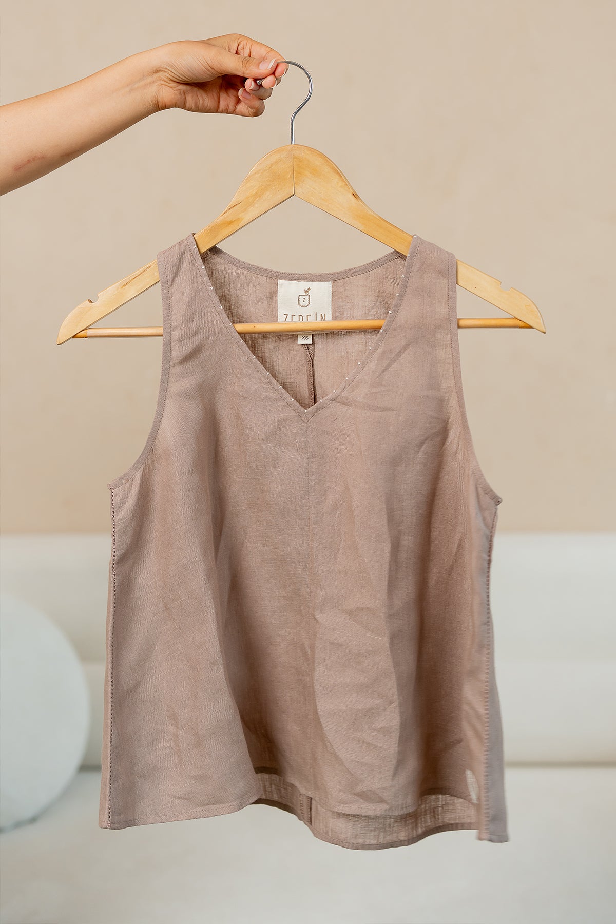 Kendall Linen Top - Mud