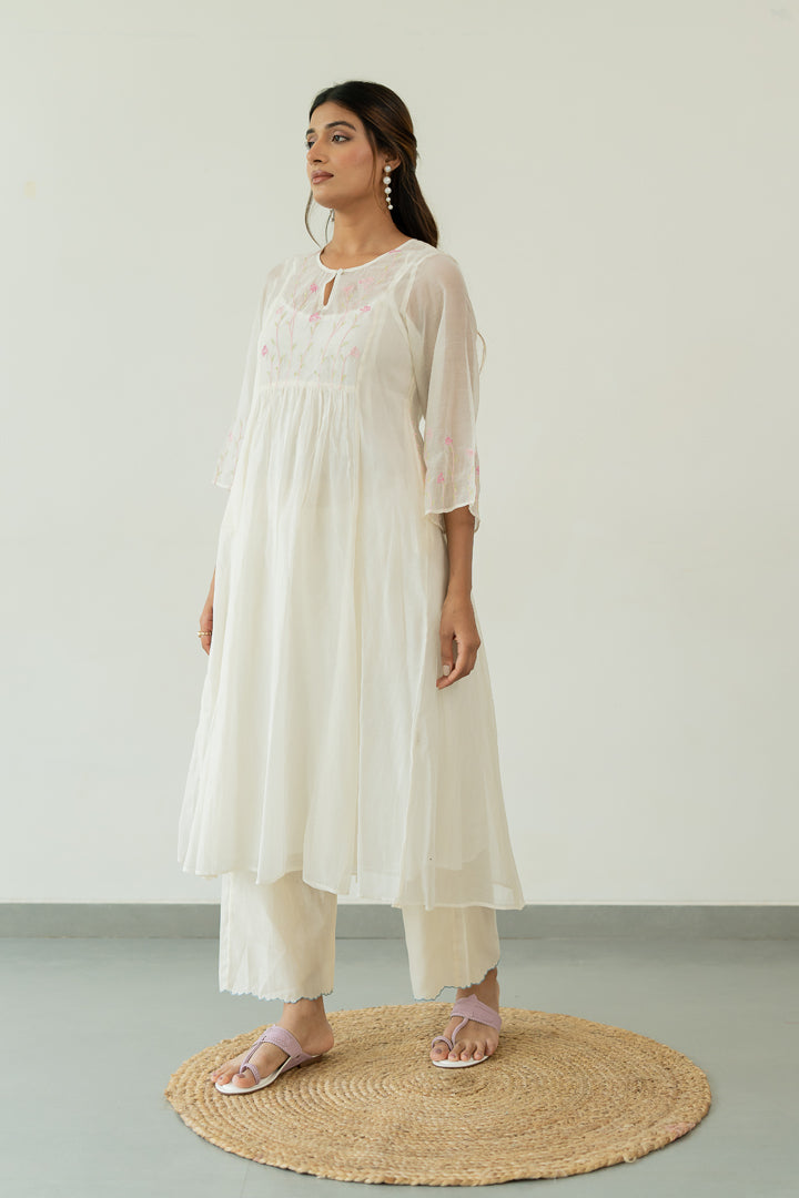 Kumud-Chanderi-Kali-Kurta-and-Pant-Set-Ivory-White-