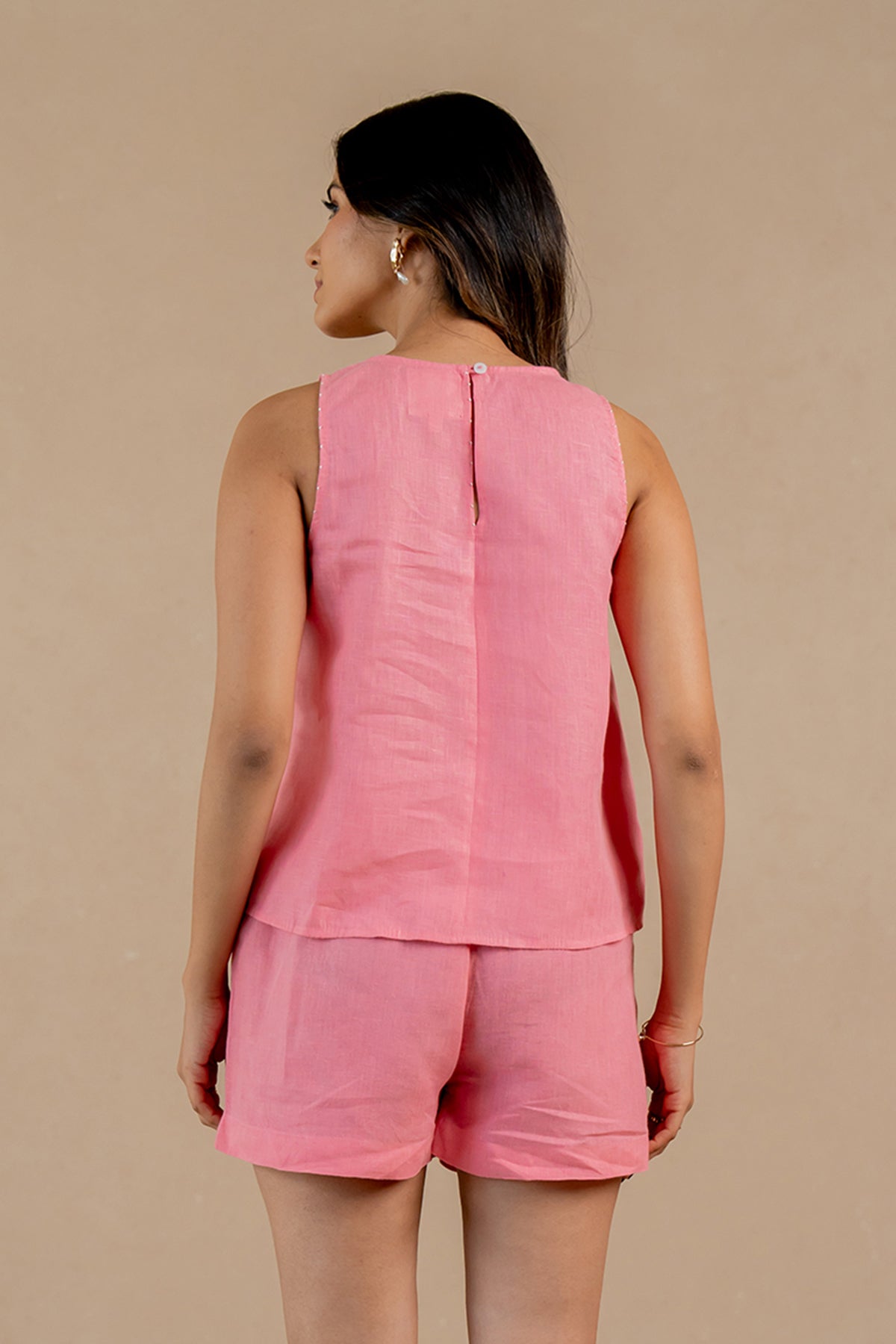 Kylie-Linen-Top-Flamingo-Pink-