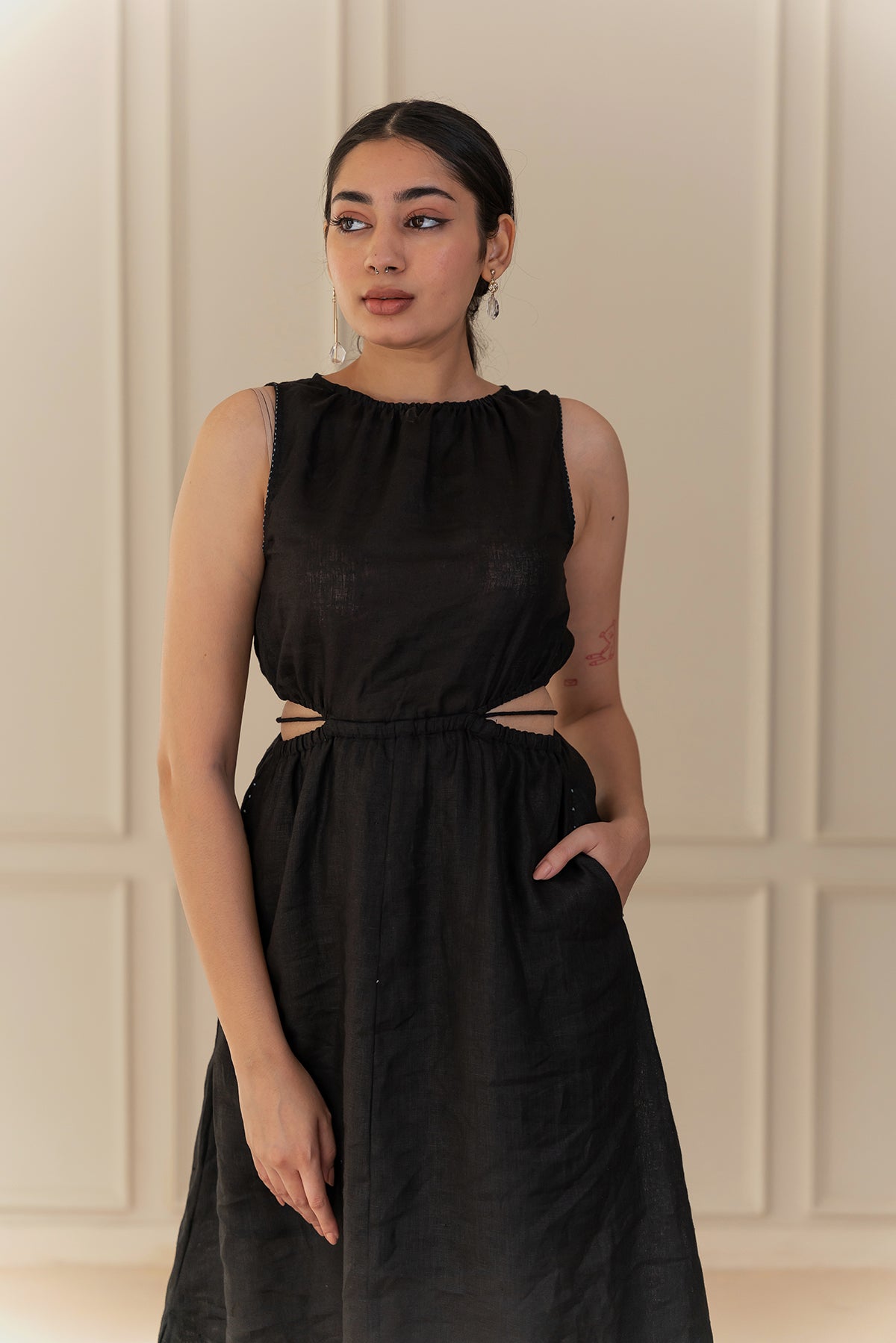 Laurel Linen Dress - Black