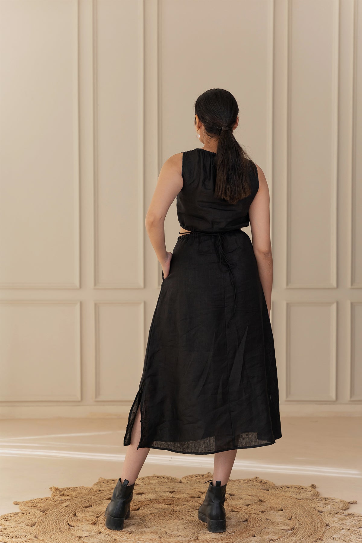 Laurel Linen Dress - Black