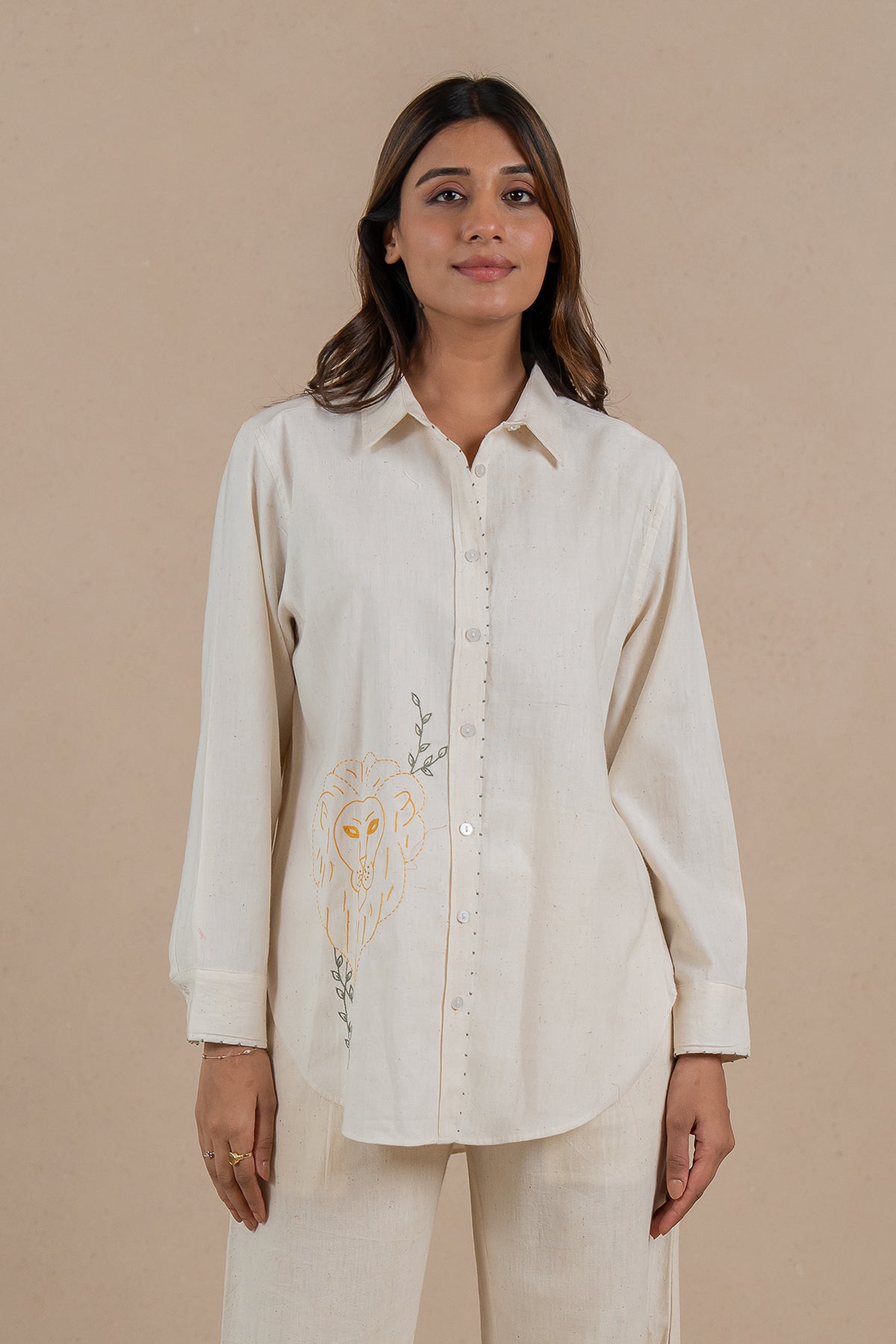 Leo Kala Cotton Shirt - Off white