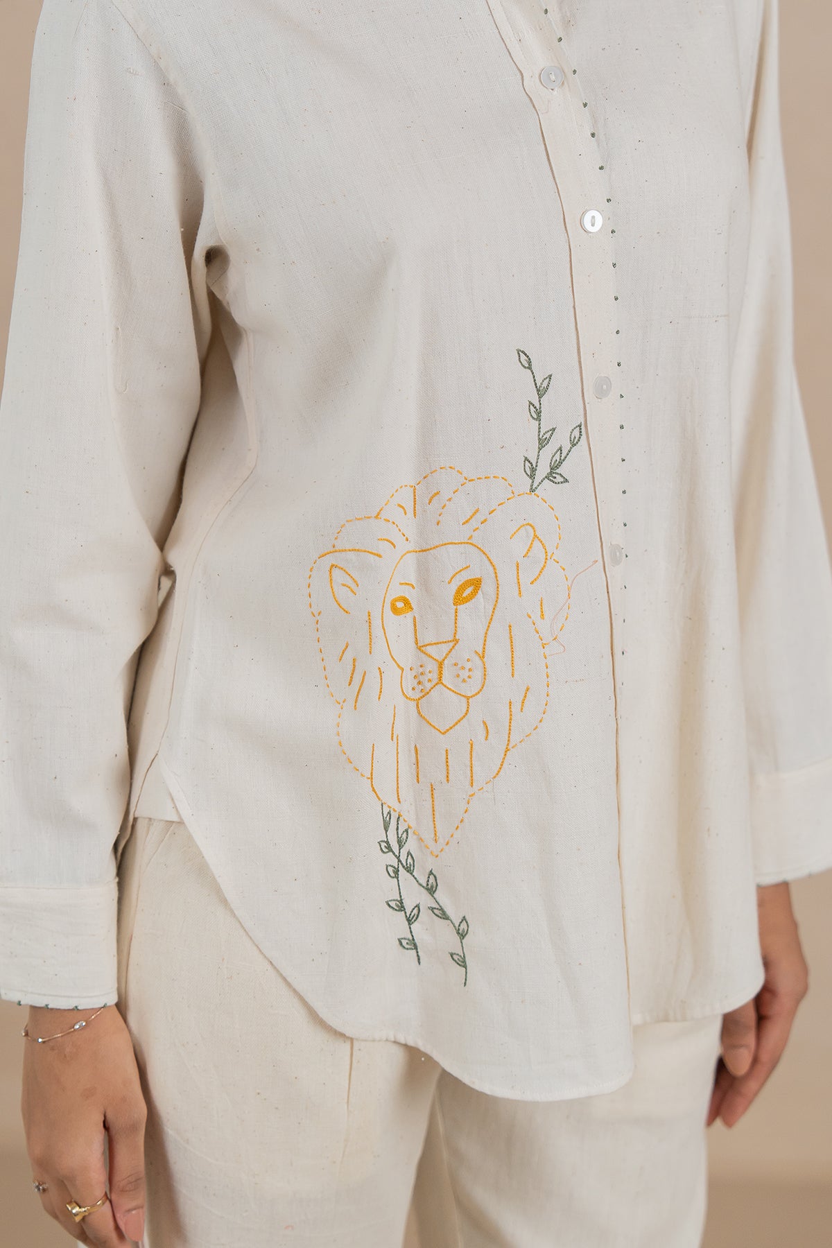 Leo Kala Cotton Shirt - Off white