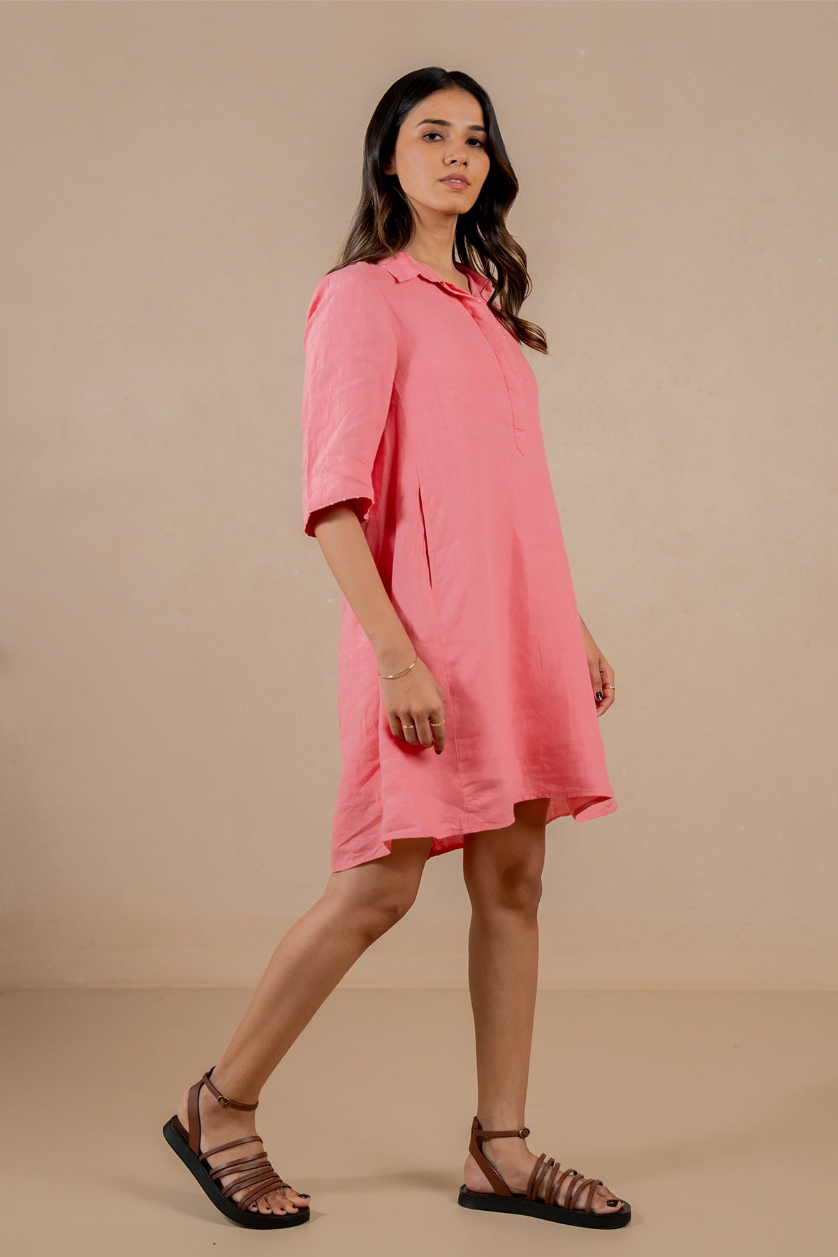Linen-Coral-Atoll-Dress-Flamingo-Pink-