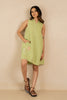 Linen Kai sleeveless dress - Algae Green