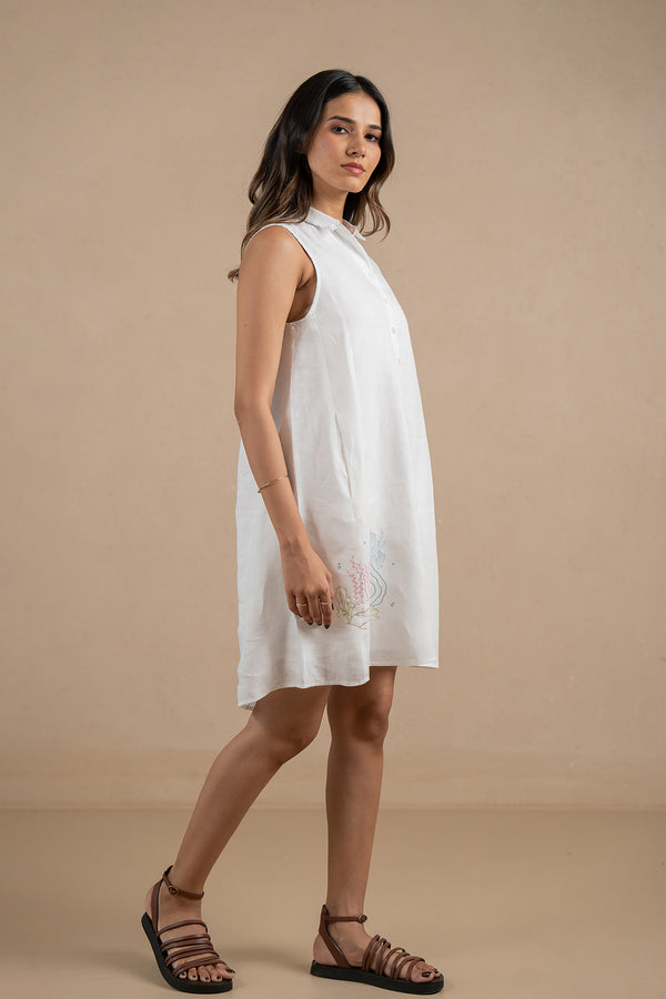 Linen-Kai-sleeveless-dress-Marble-White-