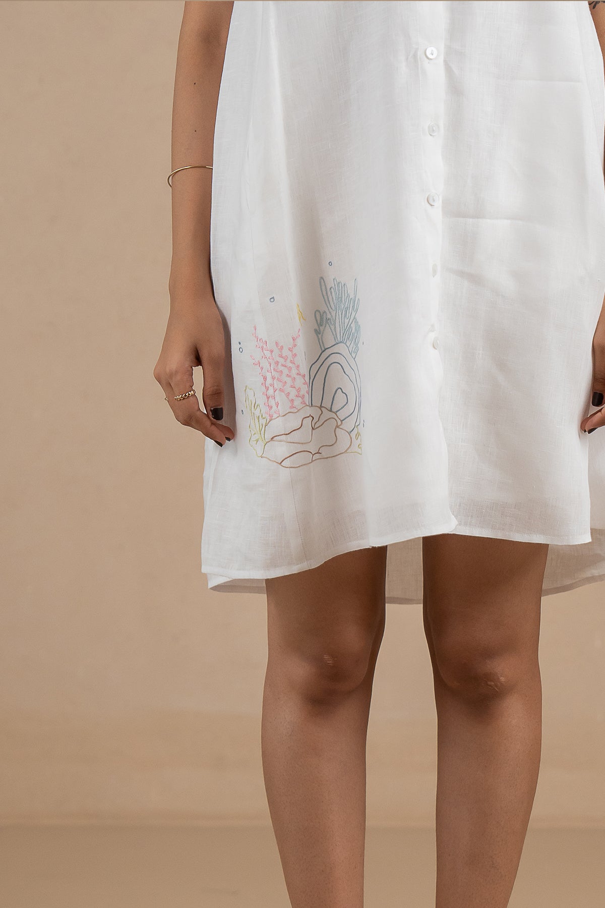Linen-Kai-sleeveless-dress-Marble-White-