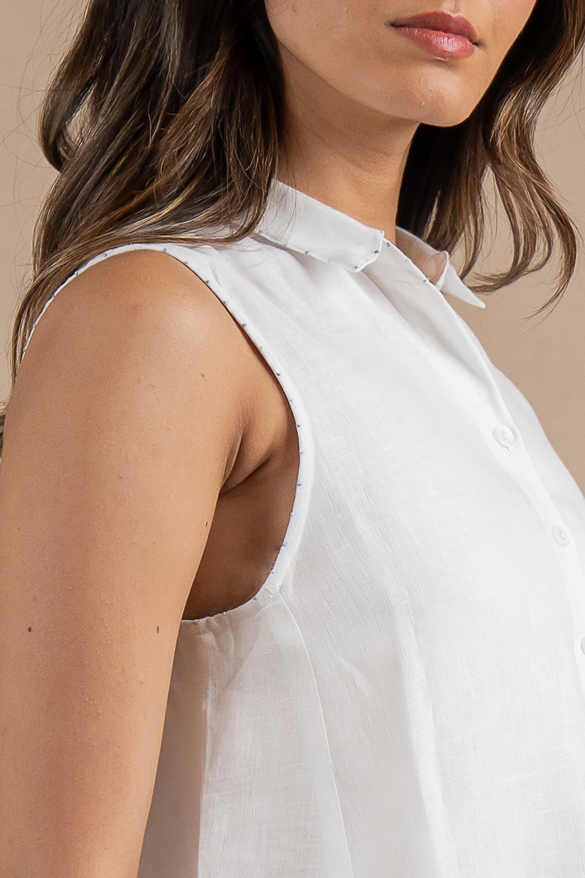 Linen-Kai-sleeveless-dress-Marble-White-