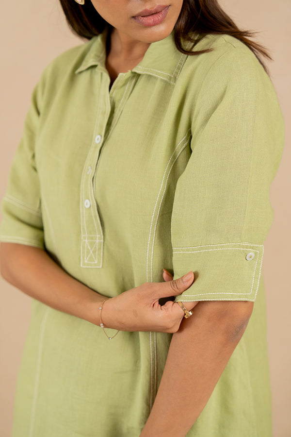Linen-Stitchline-Dress-Algae-Green-