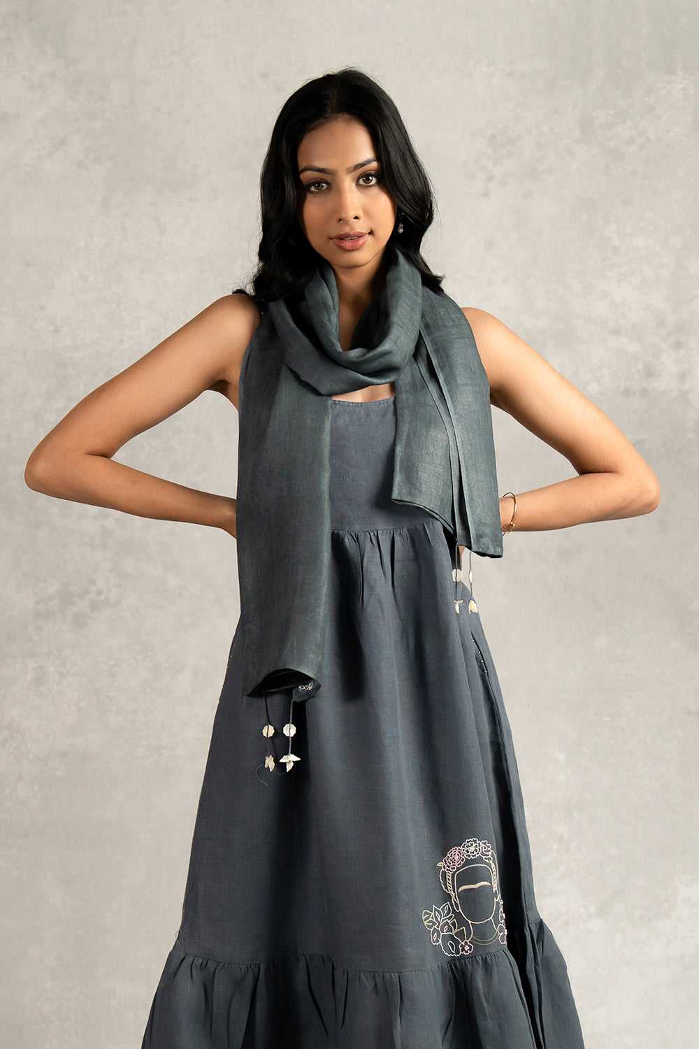 Linen Stole β Charcoal Grey