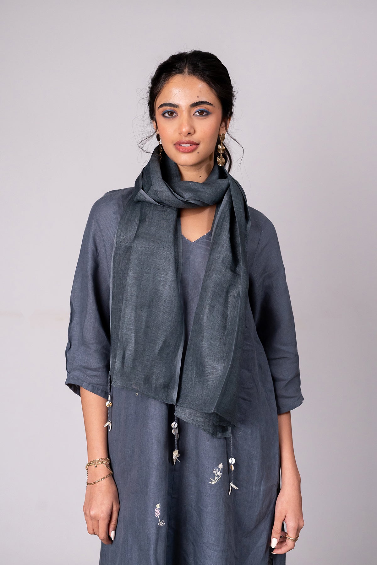 Linen Stole β Charcoal Grey
