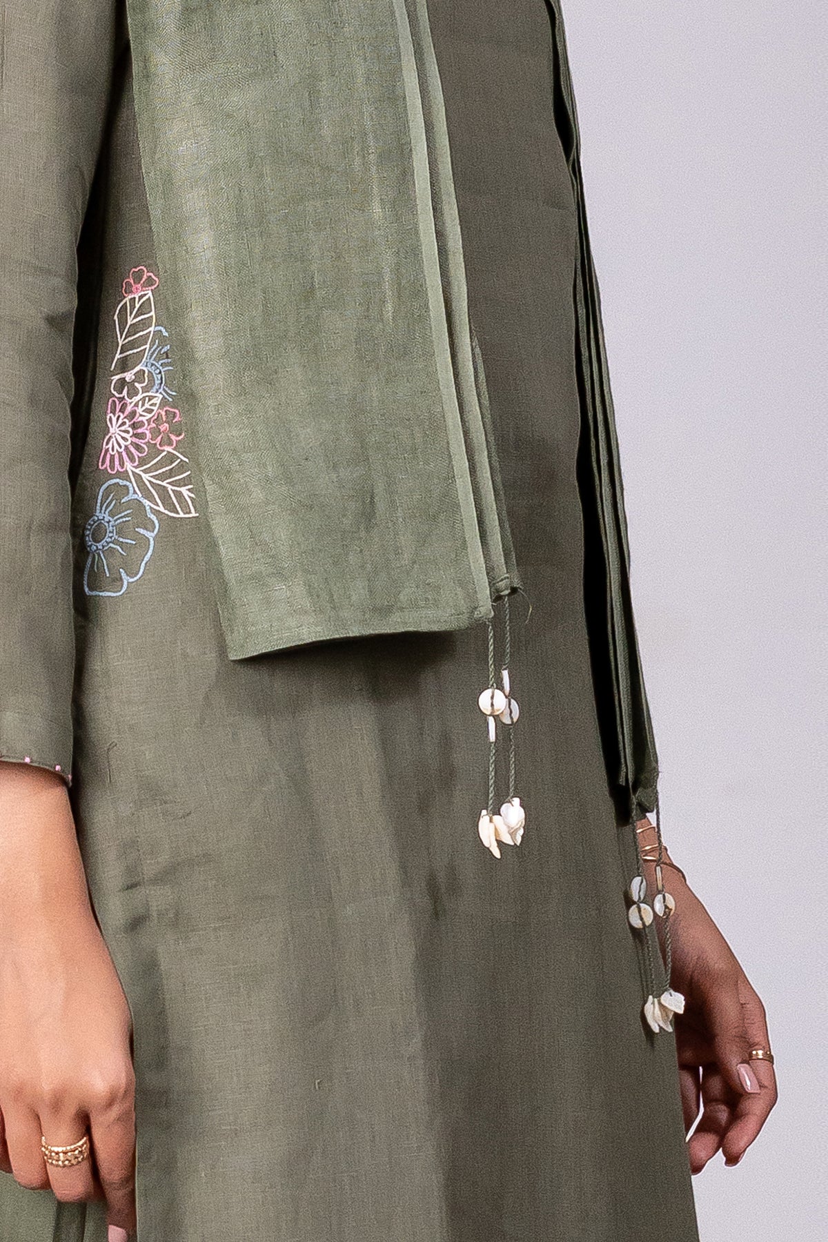Linen Stole β Olive Green