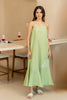 Linen Waves Slip Dress- Algae Green